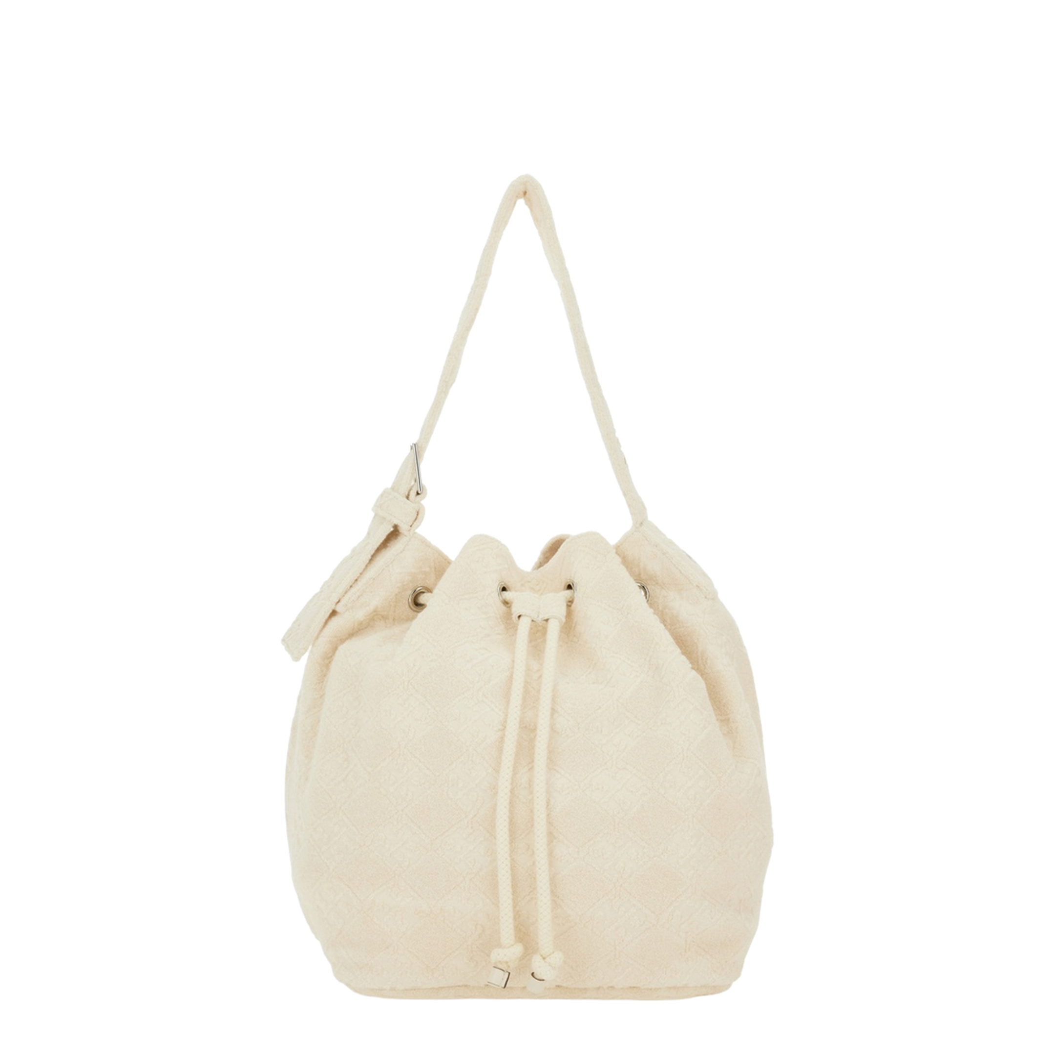 T Monogram Terry Canvas Bucket Bag - White - Image 1