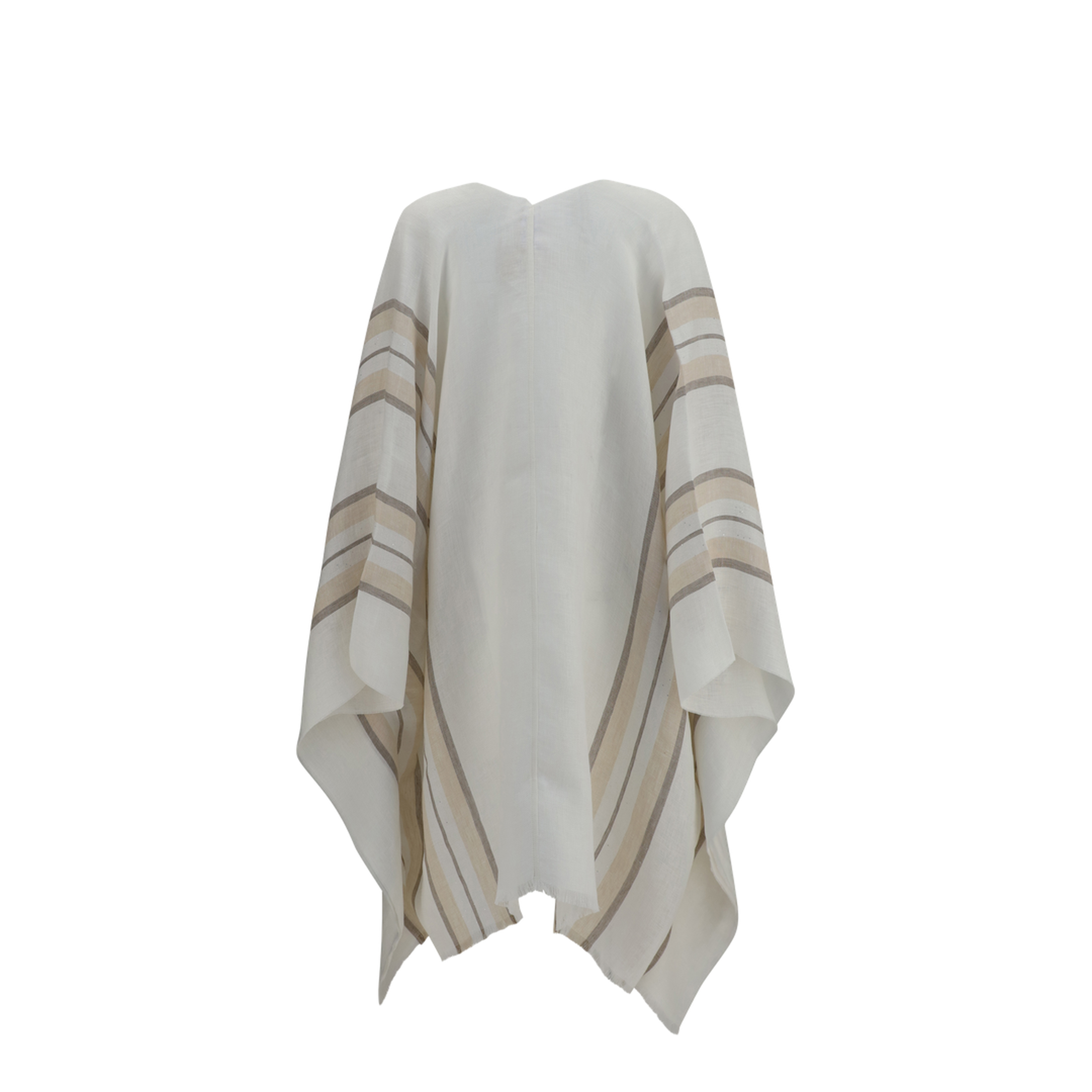 Open Poncho in Linen, Cashmere and Silk Blend - Image 2