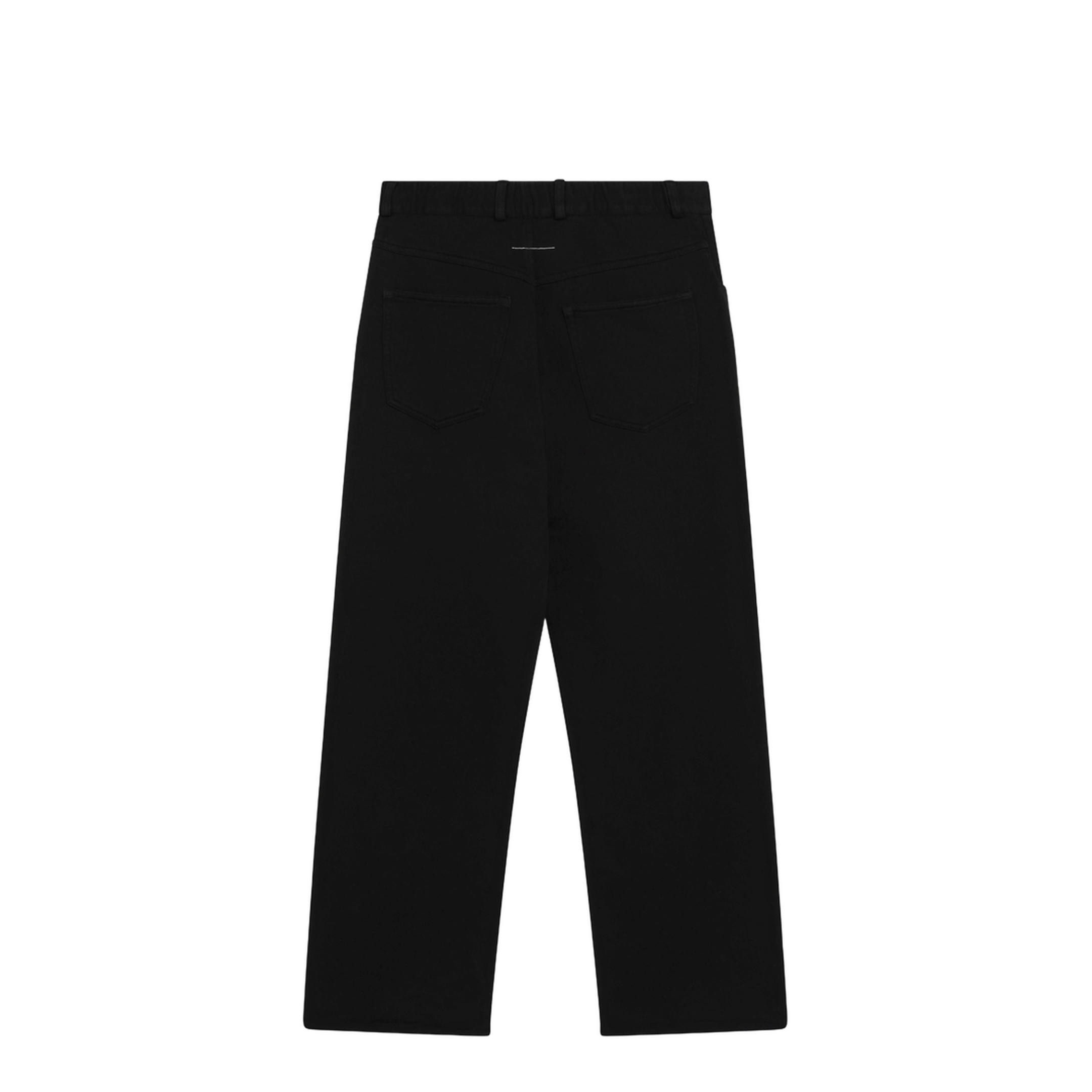 Wide-leg Cotton Trousers with Embroidered Logo Black - Image 2