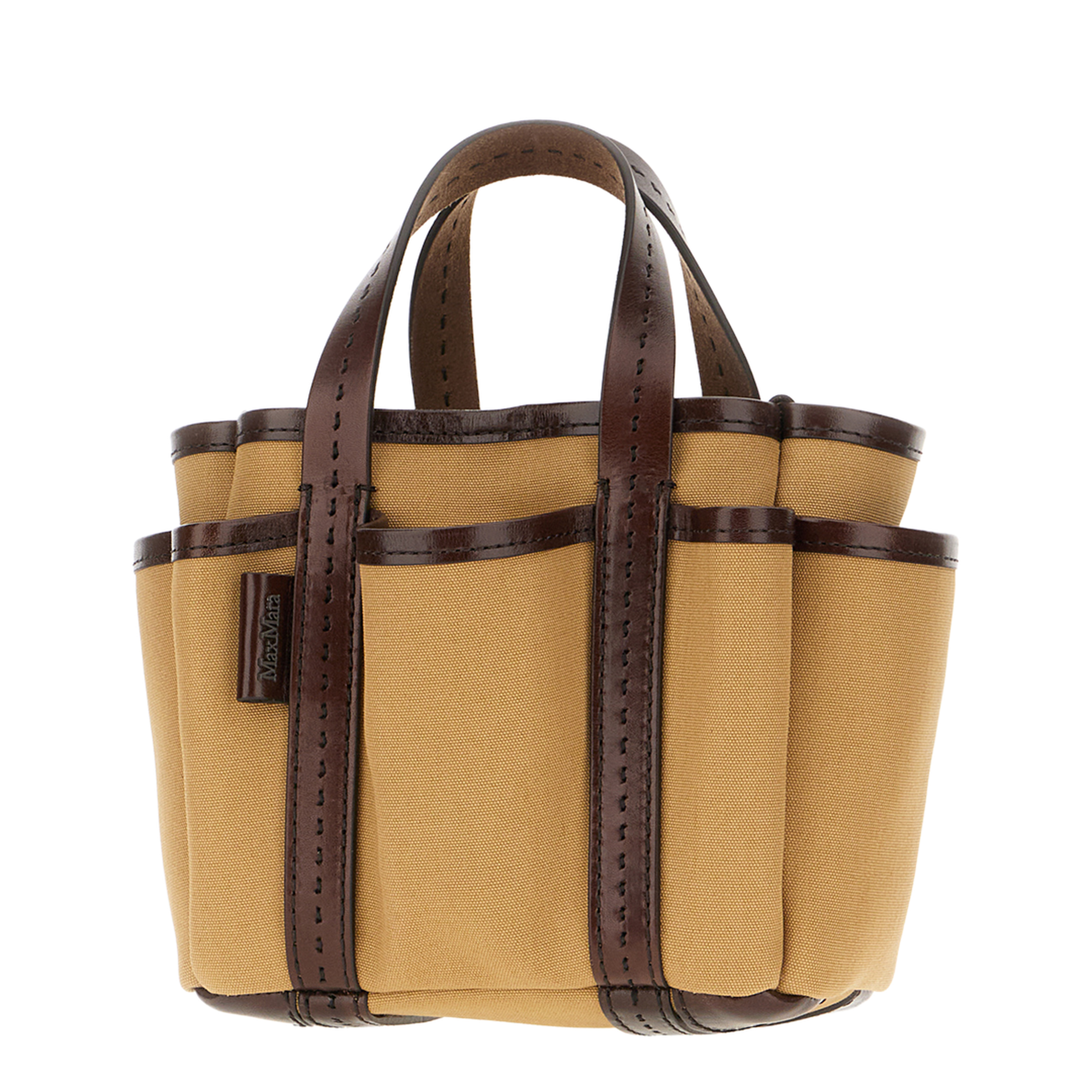 Tropicalia Small Raffia-Effect Bucket Bag - Raw Sienna - Image 2