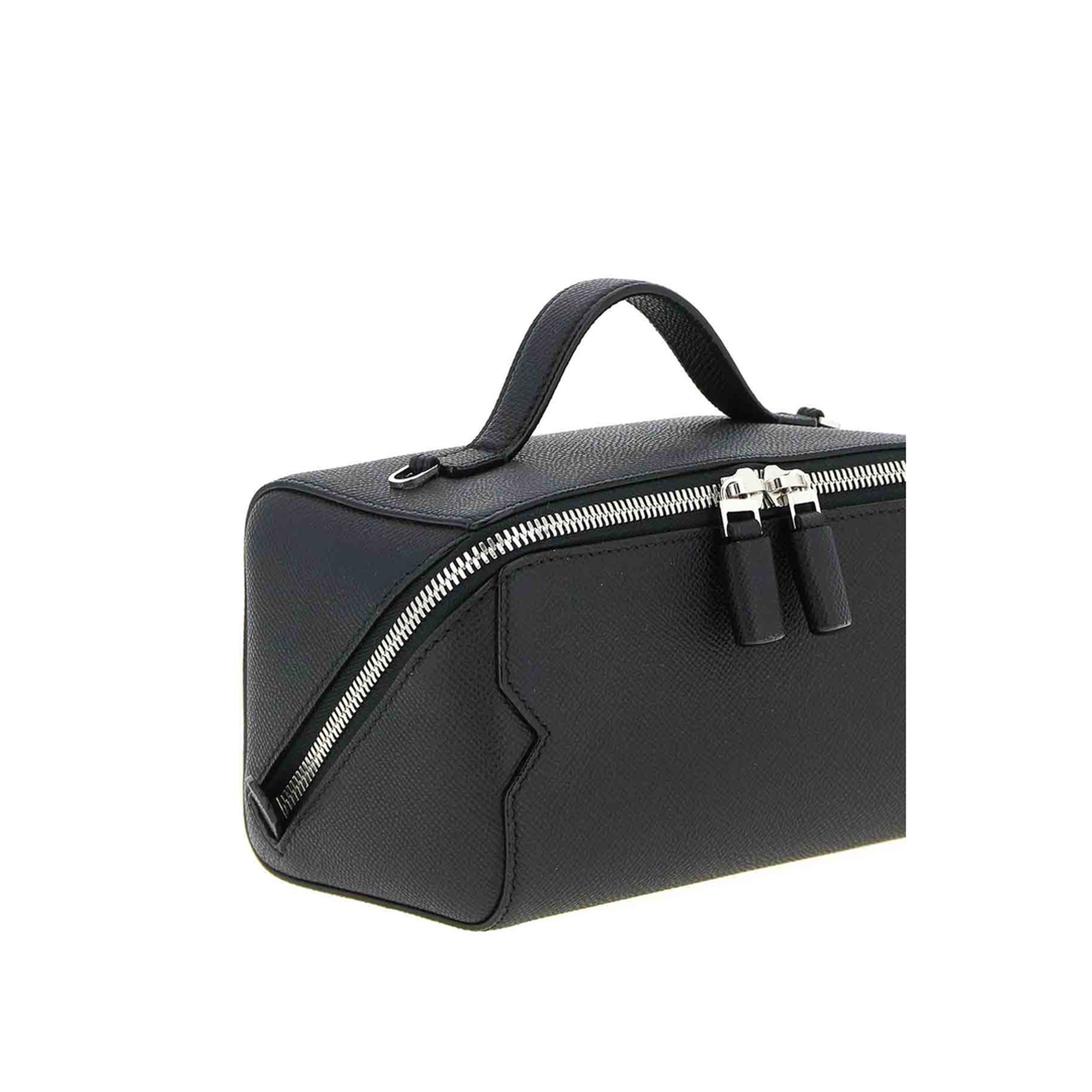 Valextra V-Line Crossbody Vanity Bag - Black - Image 3