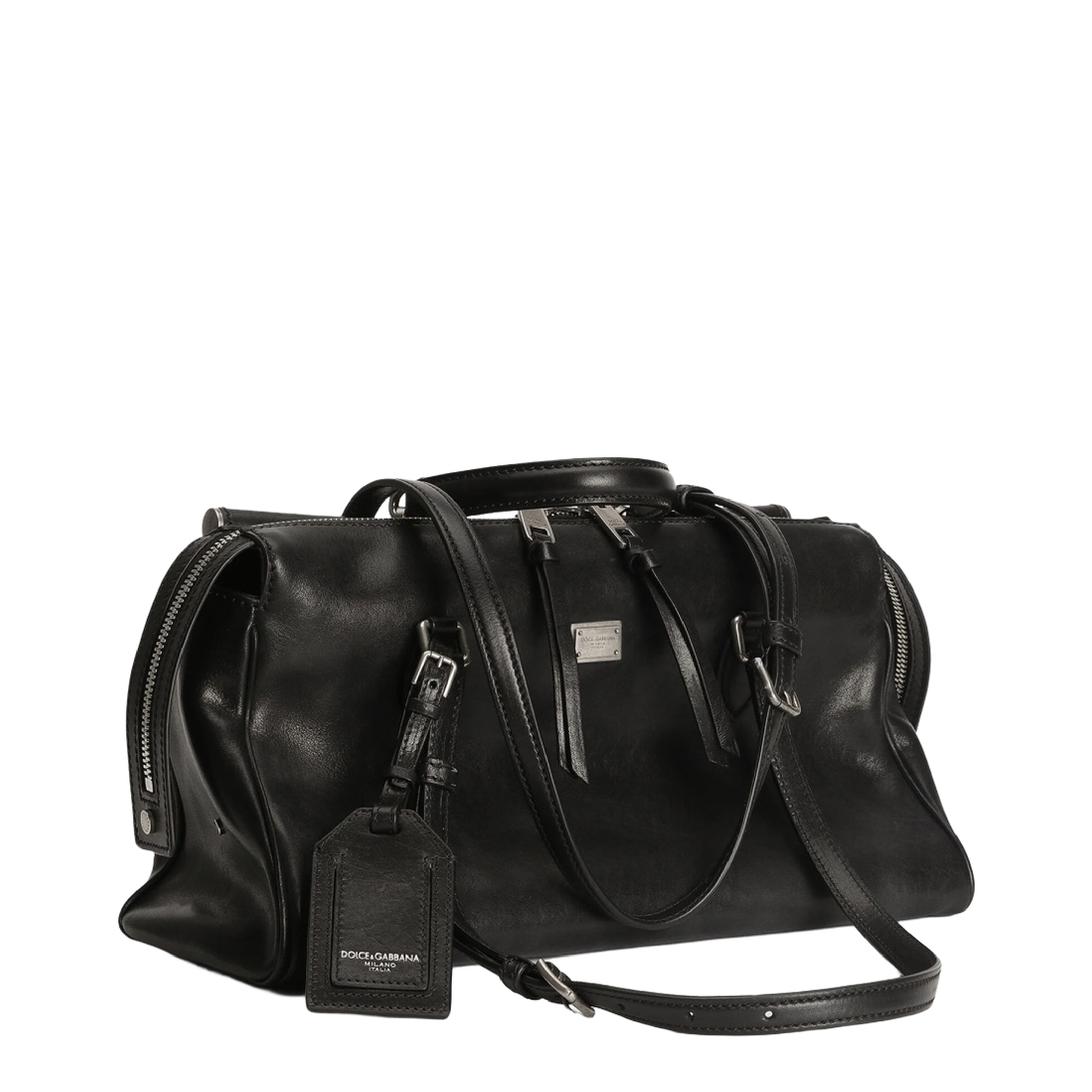 Vittoria Medium Calfskin Top Handle Bag - Black - Image 2