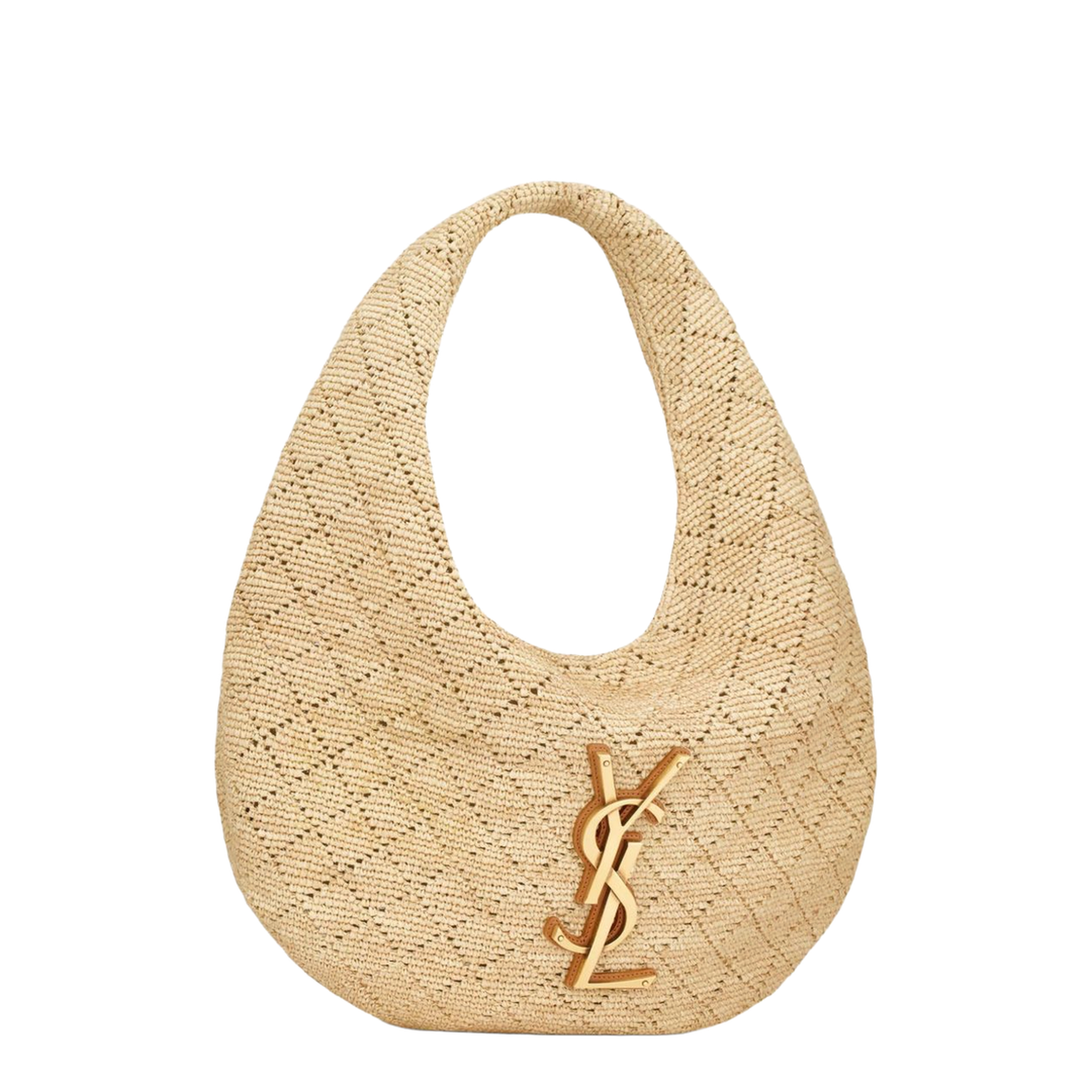ICARE Diamond-Crocheted Raffia Hobo - Natural - Image 3