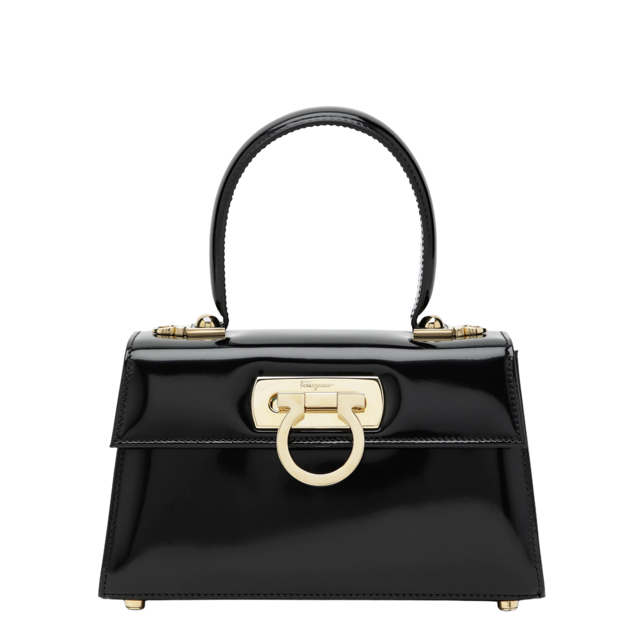 Iconic Calf Leather Top Handle Bag - Black - Image 1
