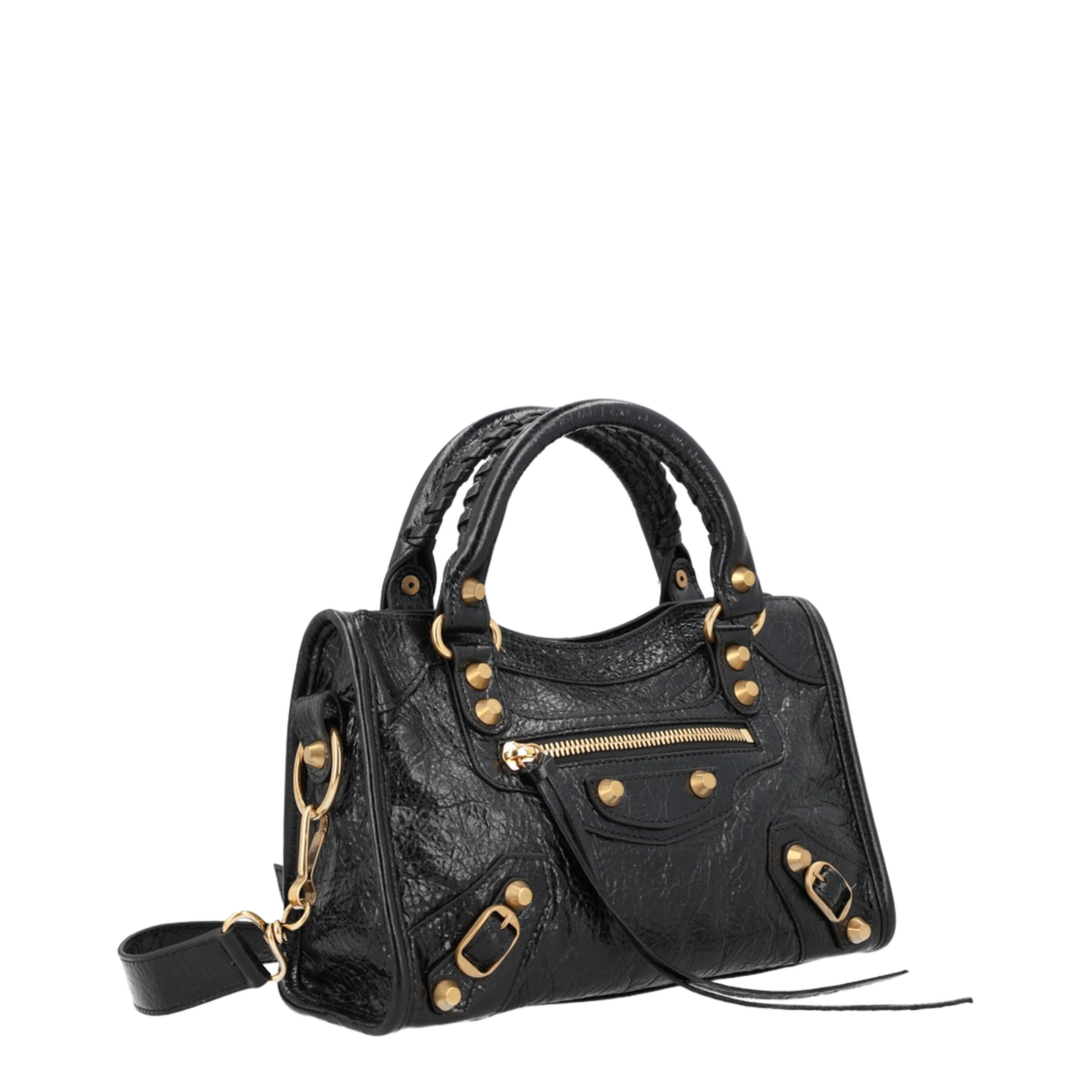 Le City Mini Textured Lambskin Leather Shoulder Bag - Black - Image 3