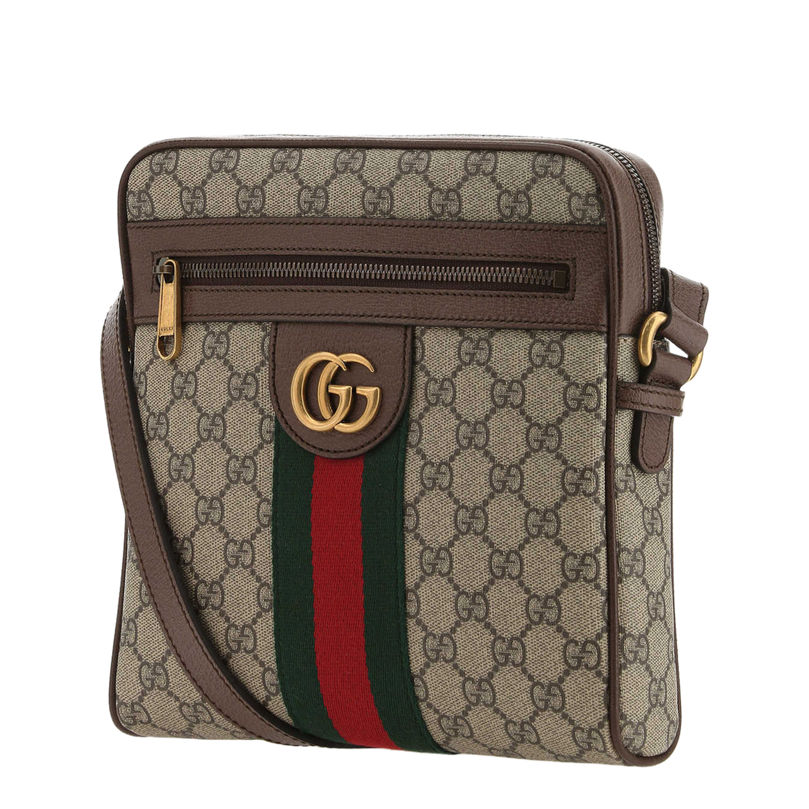 Ophidia Small Canvas Messenger Bag - Brown - Image 3