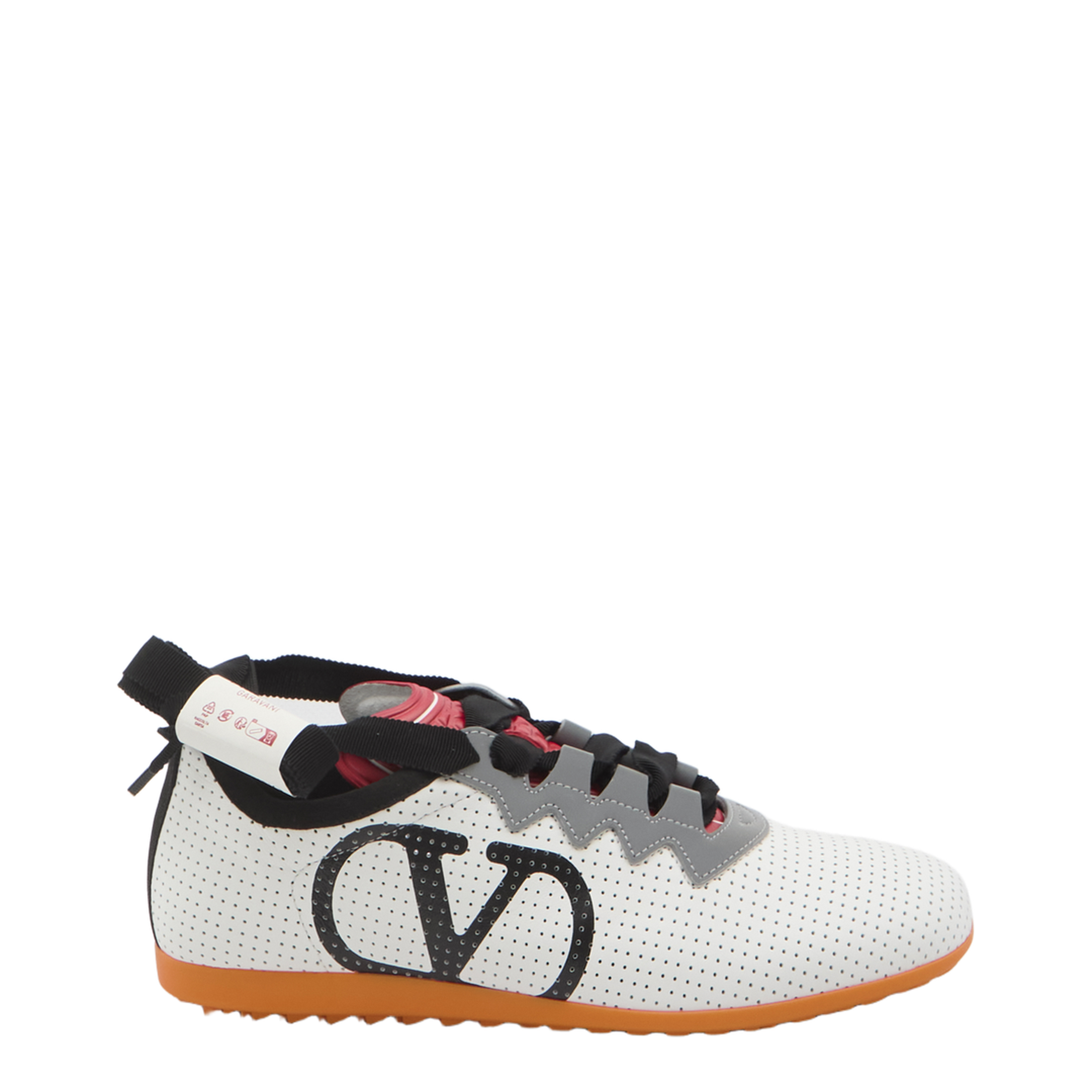 White Perforated Nappa Leather Chromathon Sneaker - Image 1