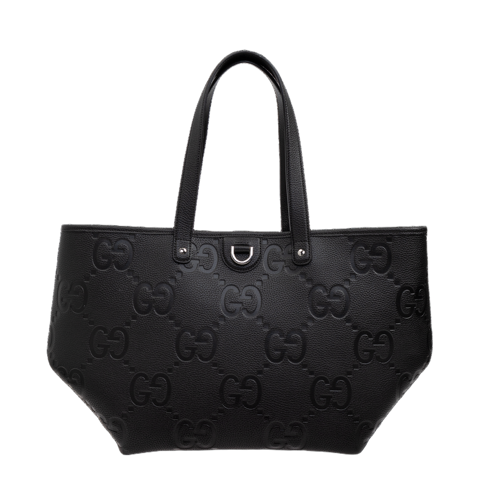Black Leather Shopping Bag - Image 1