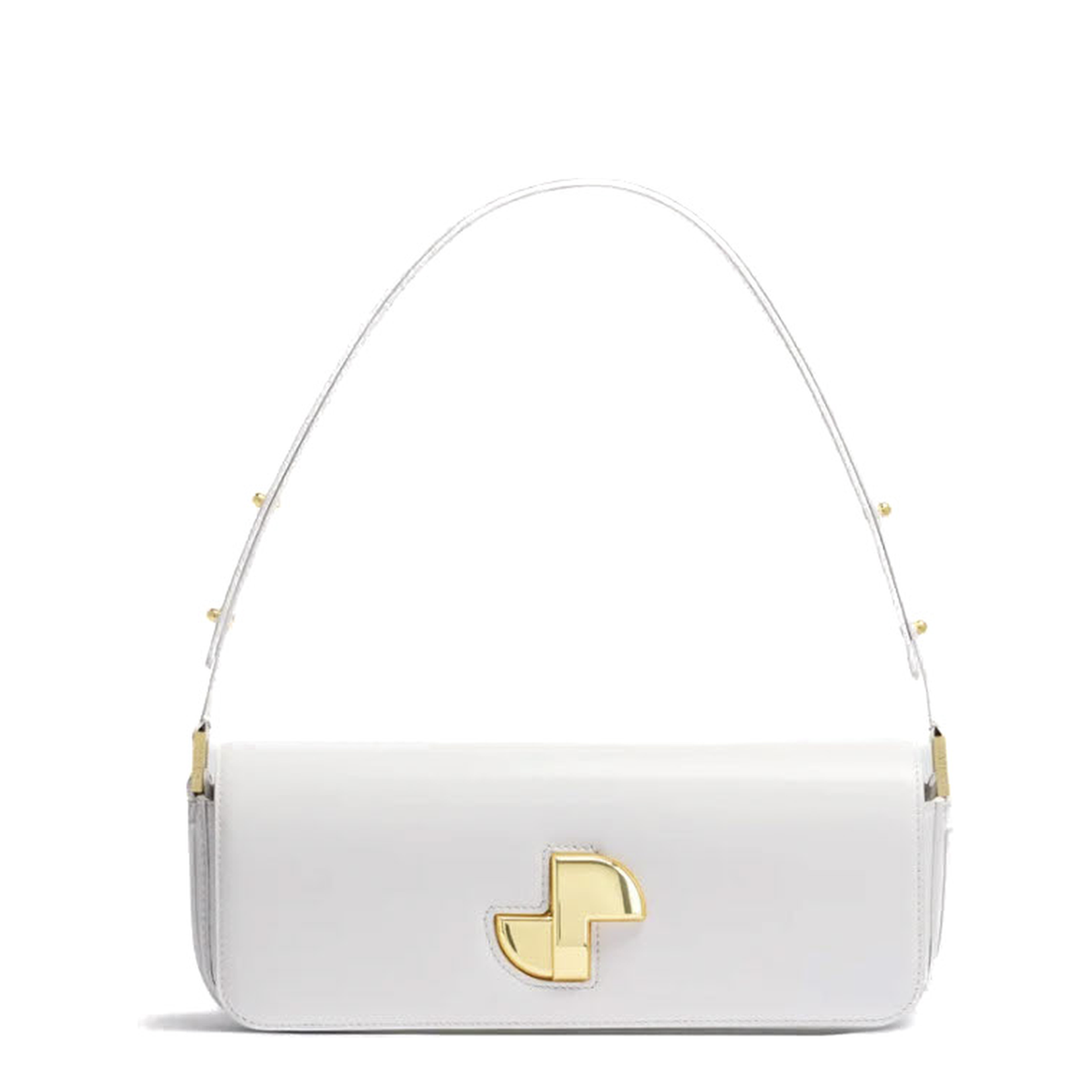Le Lock Baguette Bag in Calf Leather - White - Image 1