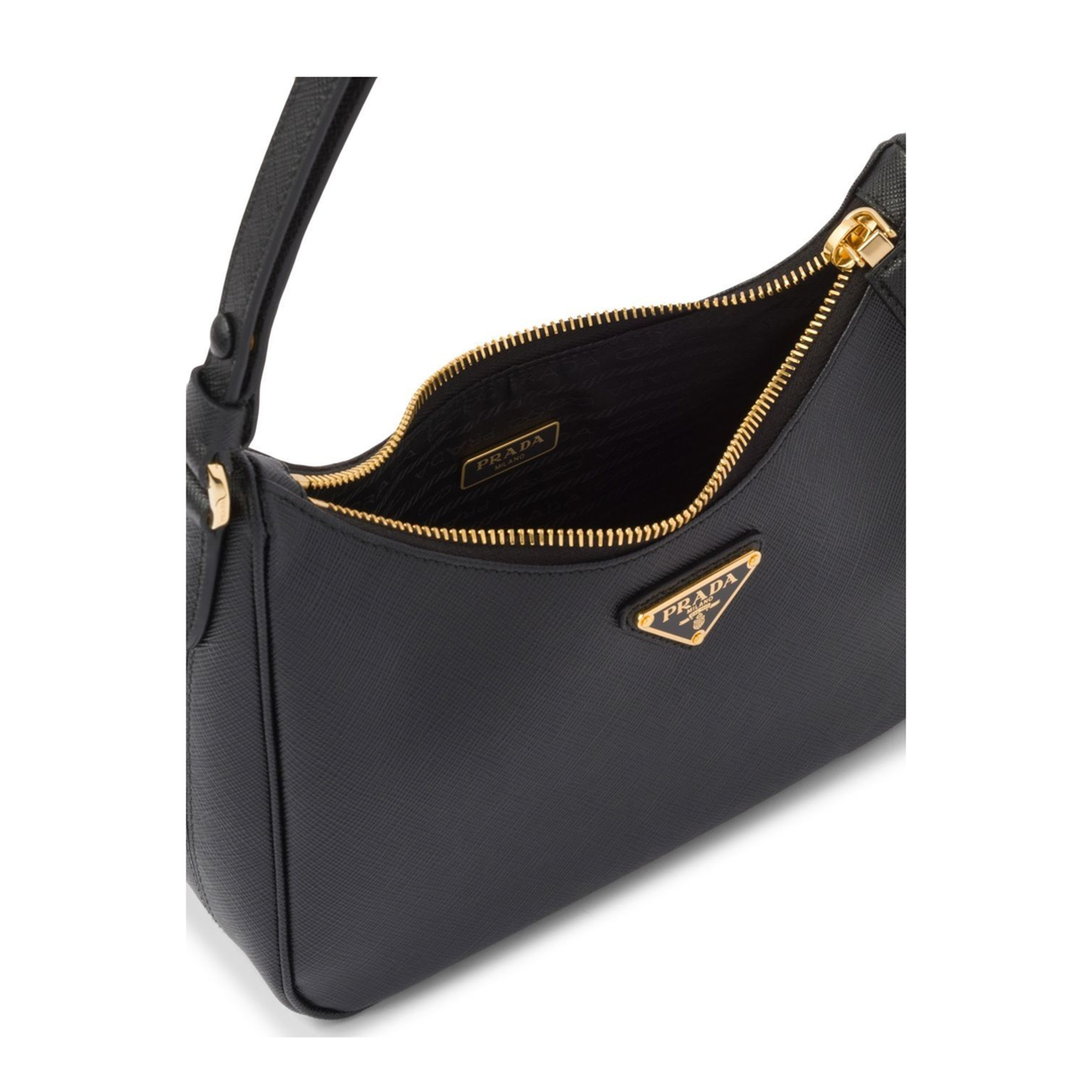 Re-Edition Saffiano Leather Shoulder Bag - Black - Image 2