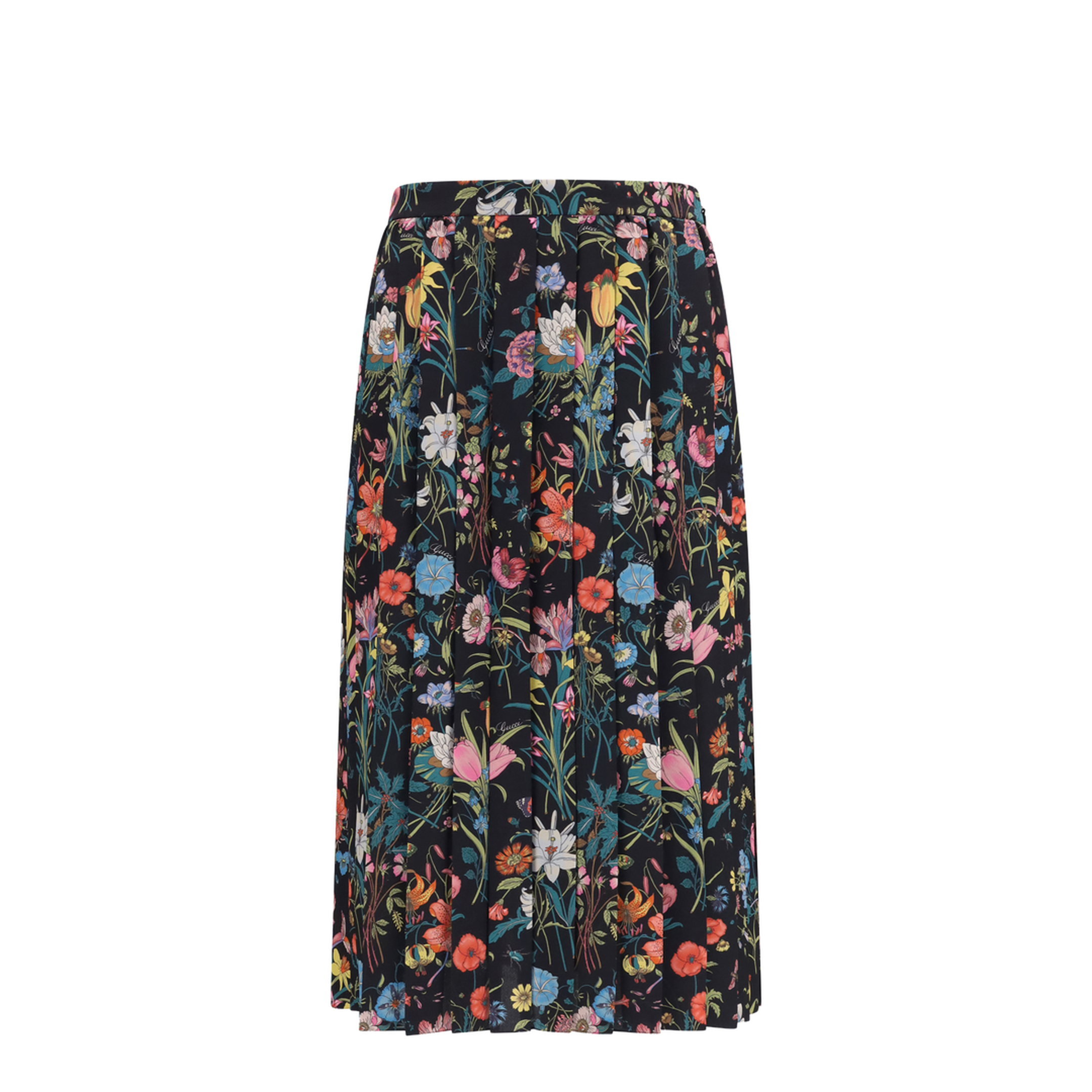 Flora Printed Silk Midi Skirt - Image 1