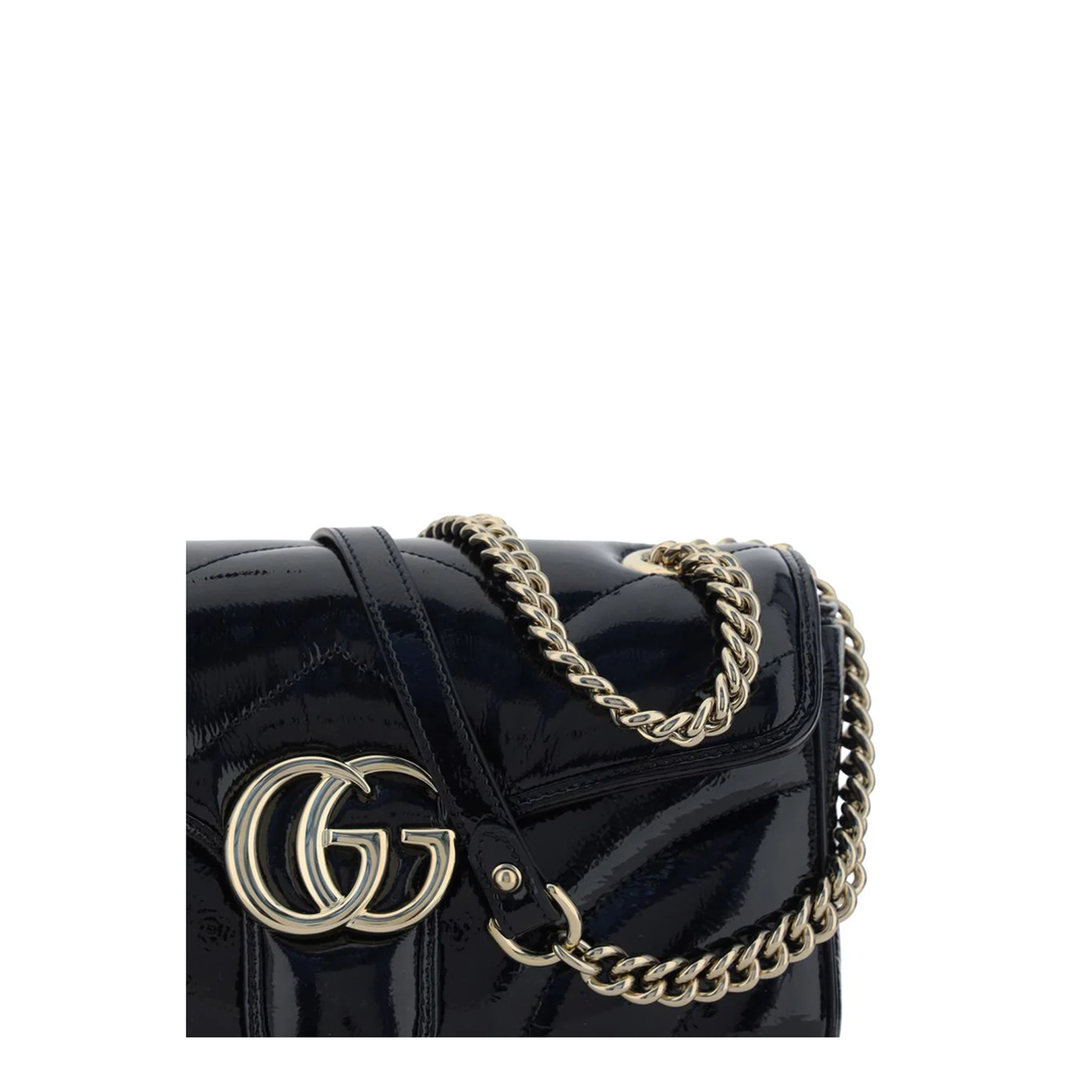 GG Marmont Medium Leather Shoulder Bag - Navy Blue - Image 4
