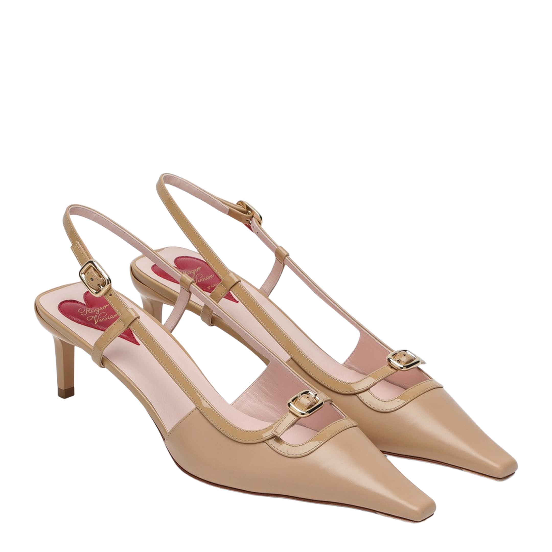 Desert leather décolletés Slingback Viv' Canard - Image 2