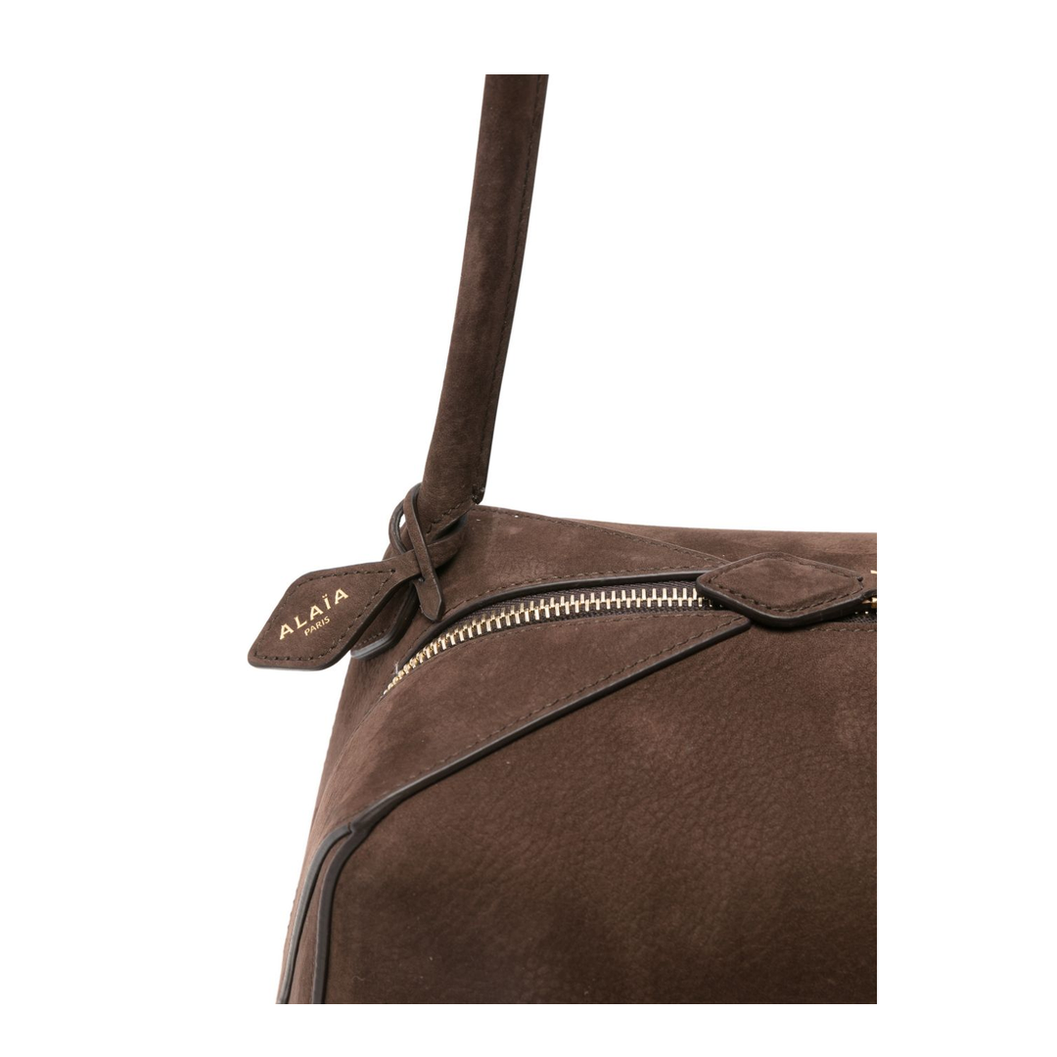 Le Bouledogue Medium Nubuck Shoulder Bag - Brun Foncé - Image 3