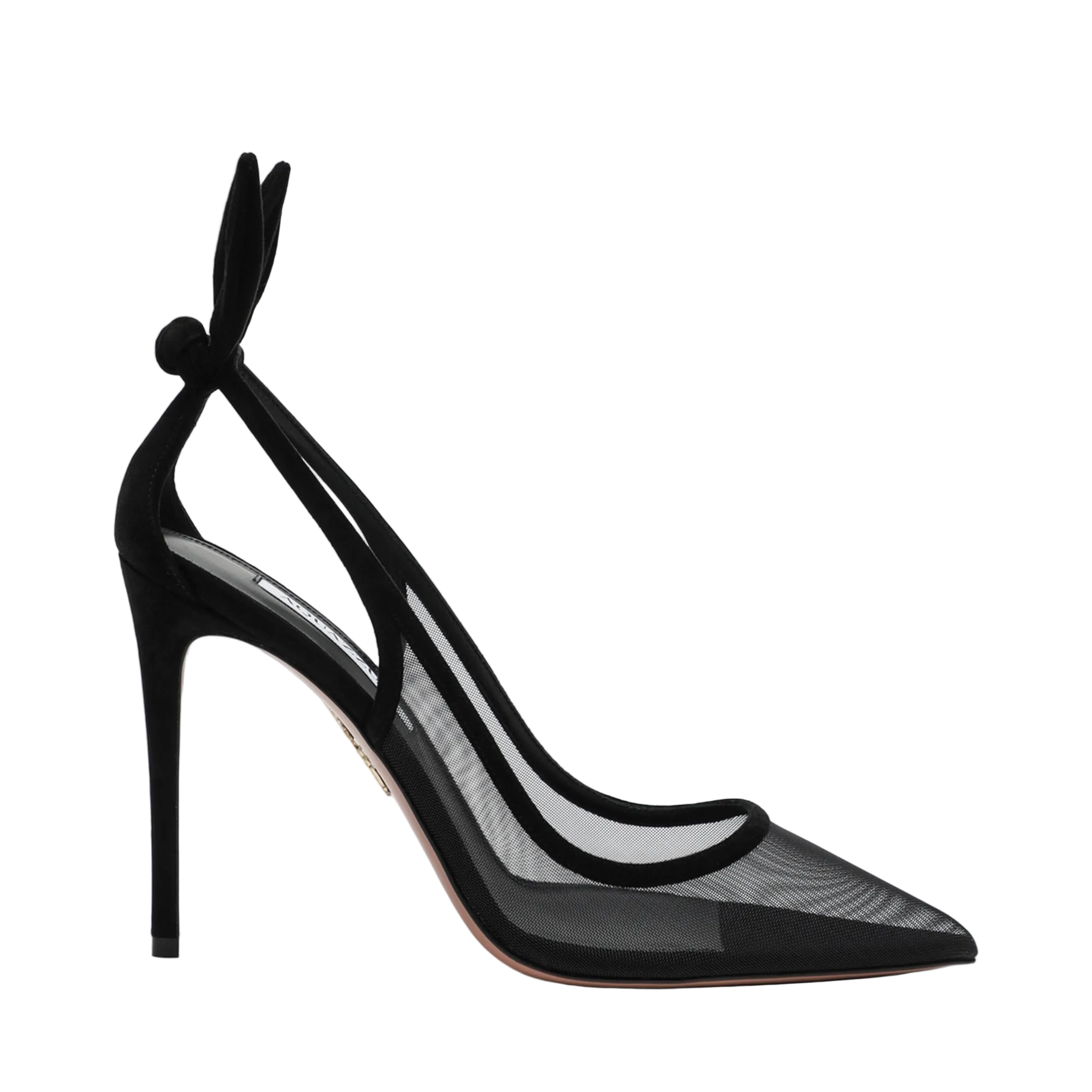Black Bow Tie Pumps In Mesh And Suede - Image 1