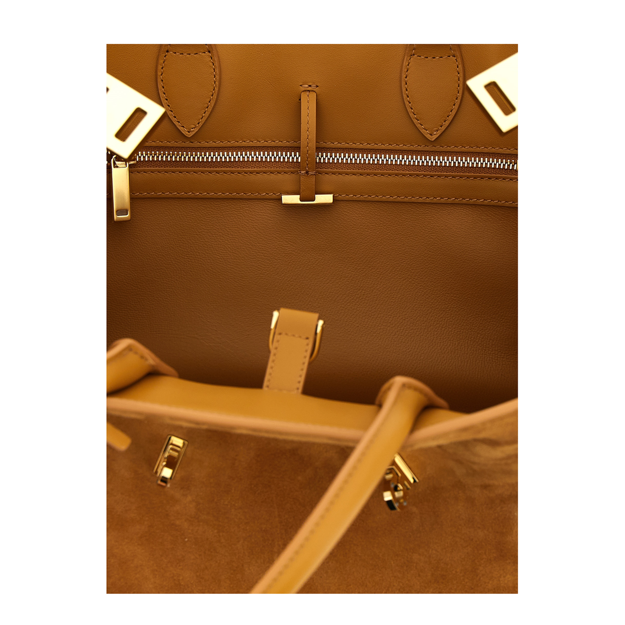 Hug Th S Medium Suede Tote Bag - Naturale - Image 4