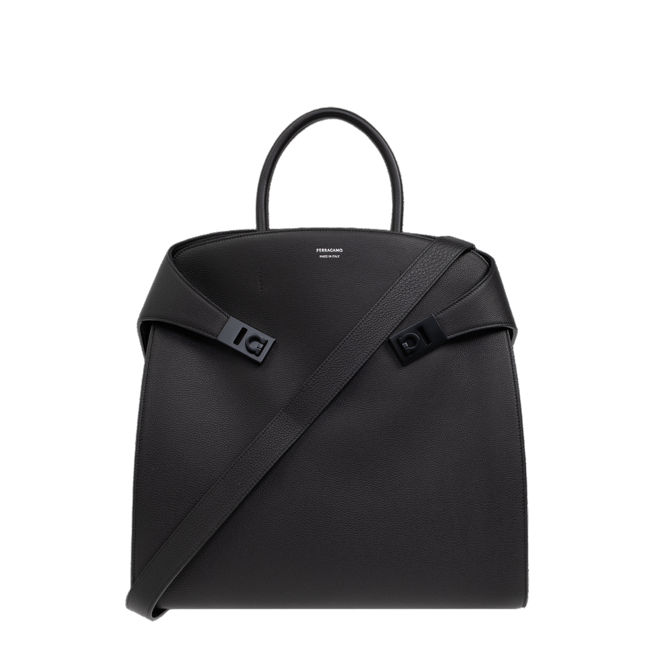 Hug Leather Tote Bag - Black - Image 1
