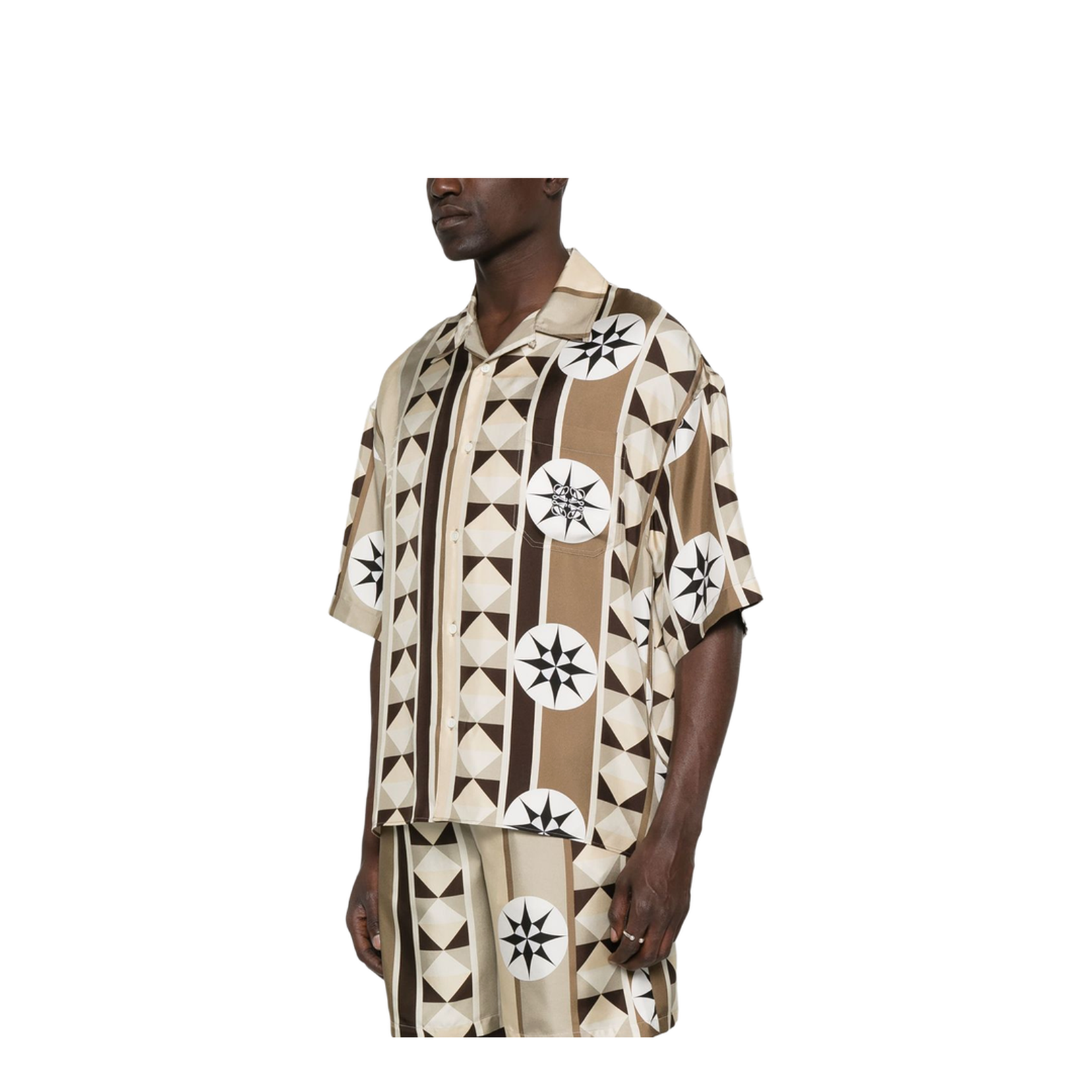 Short Sleeve Shirt in Silk Multicolor - Image 5