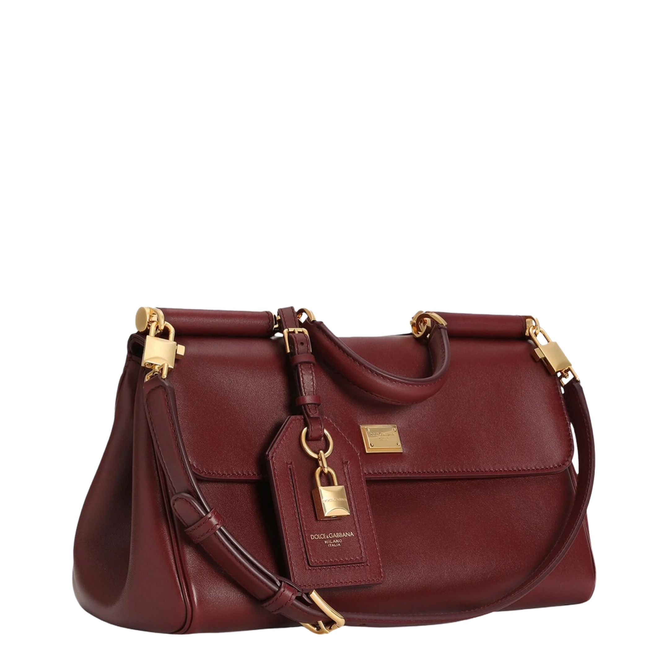 My Sicily Calfskin Handbag - Bordeaux - Image 3