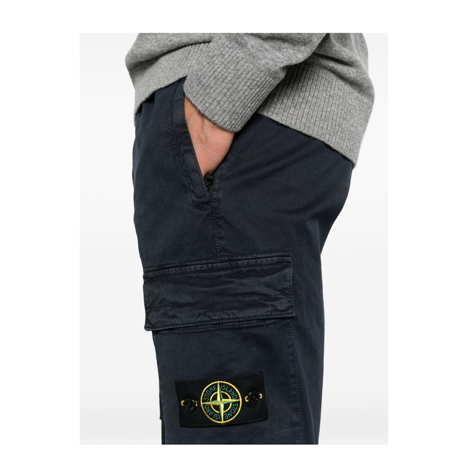 Cargo Trousers in Stretch Organic Broken Twill Cotton - Image 4