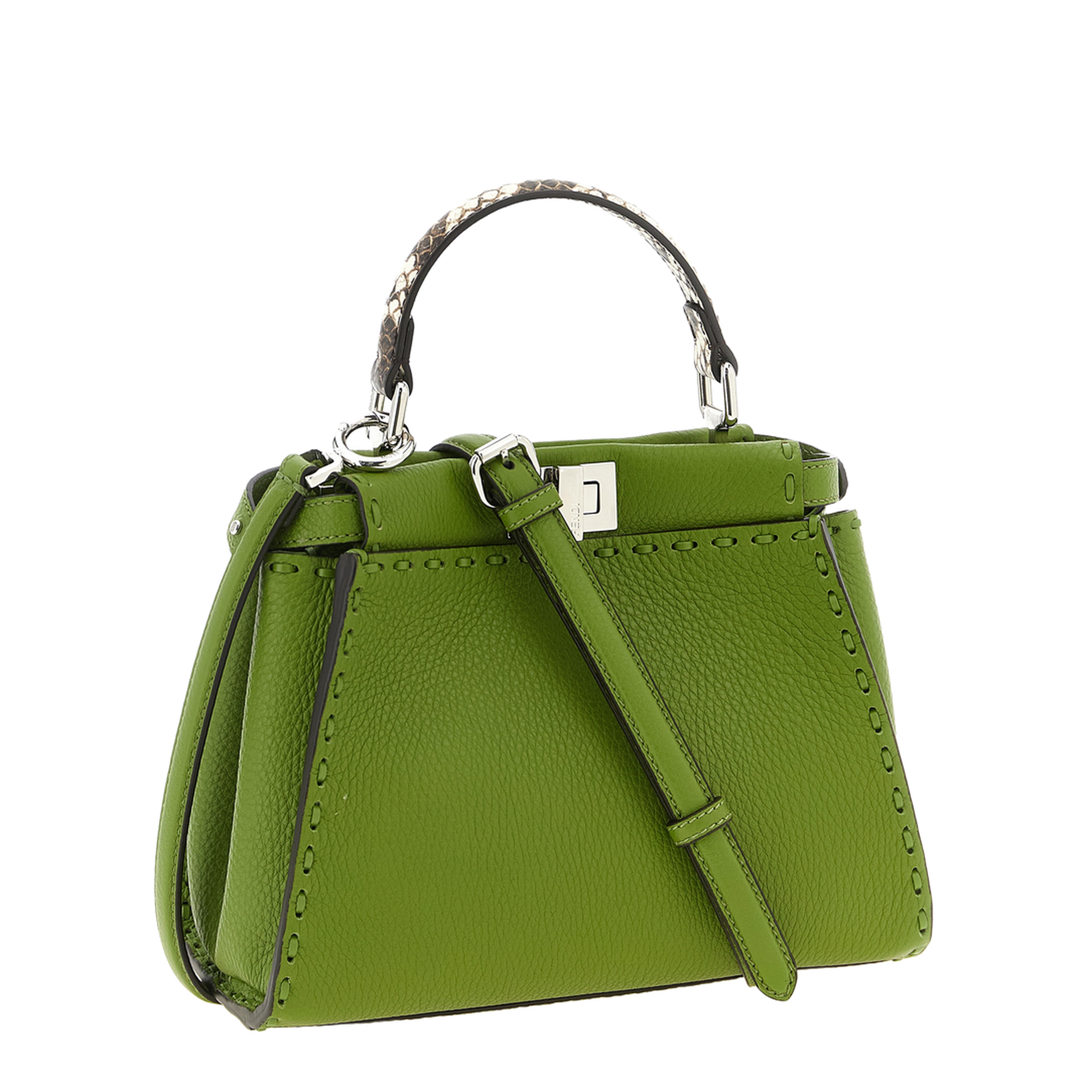 Peekaboo Mini Calfskin Top-Handle Bag - Verbena Green - Image 2