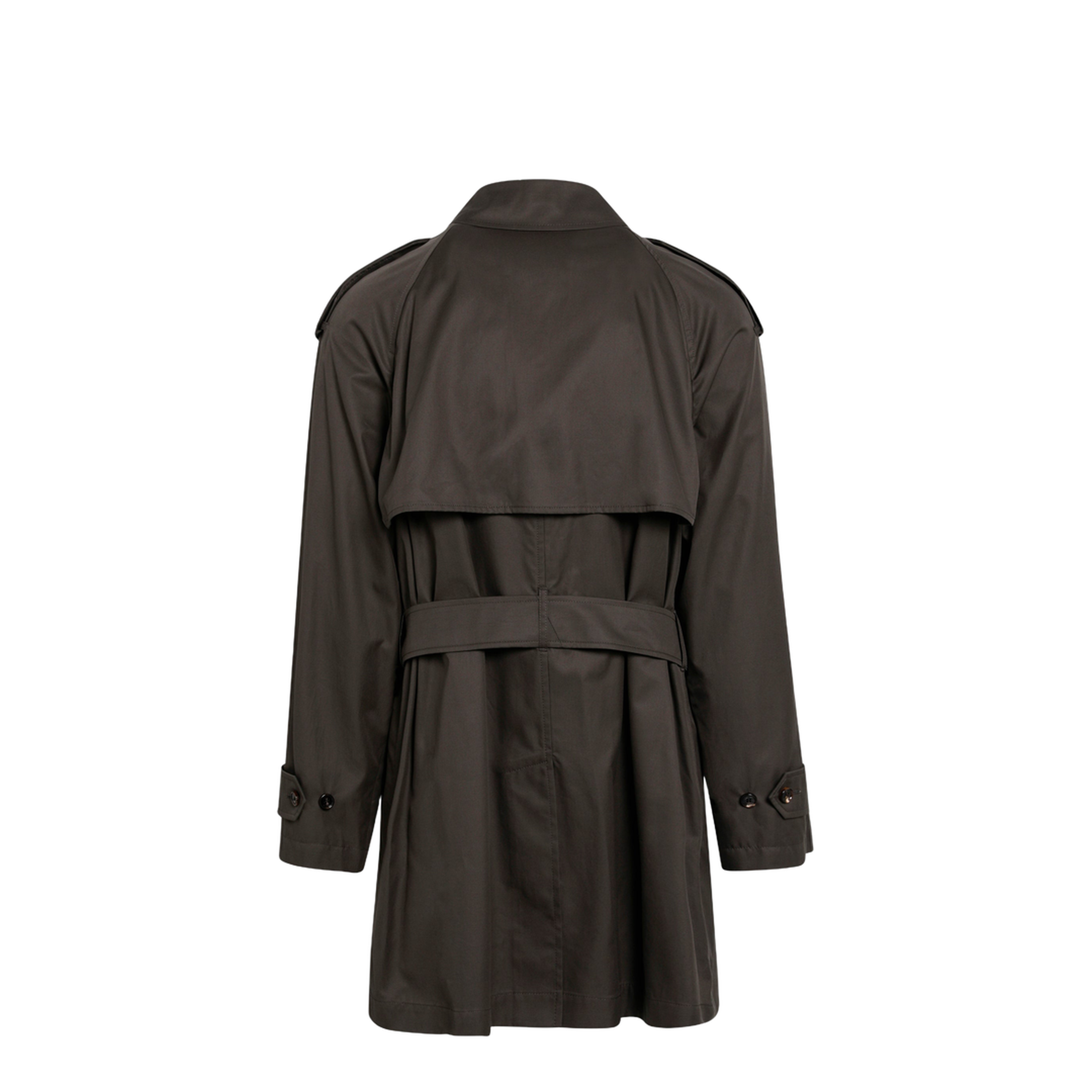 Leadenham mid-length gabardine trench coat in brown - Image 2