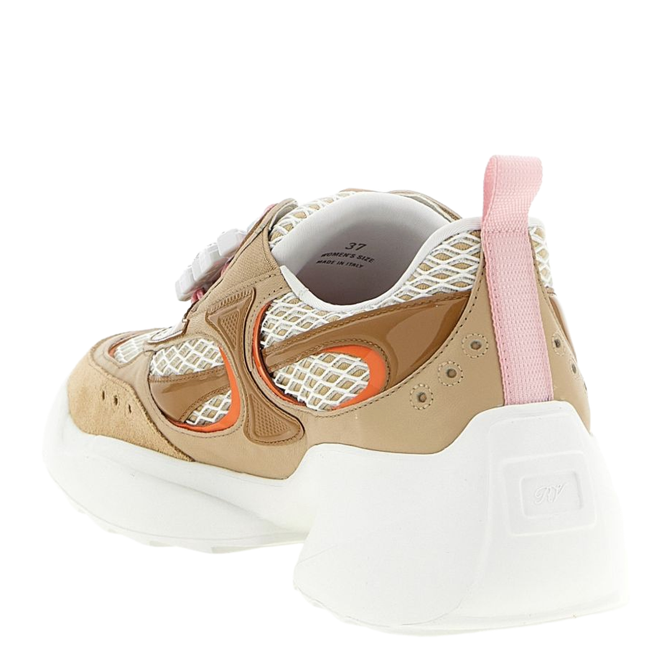 Viv' on the Run Sneakers in Leather and Fabric Beige - Image 3