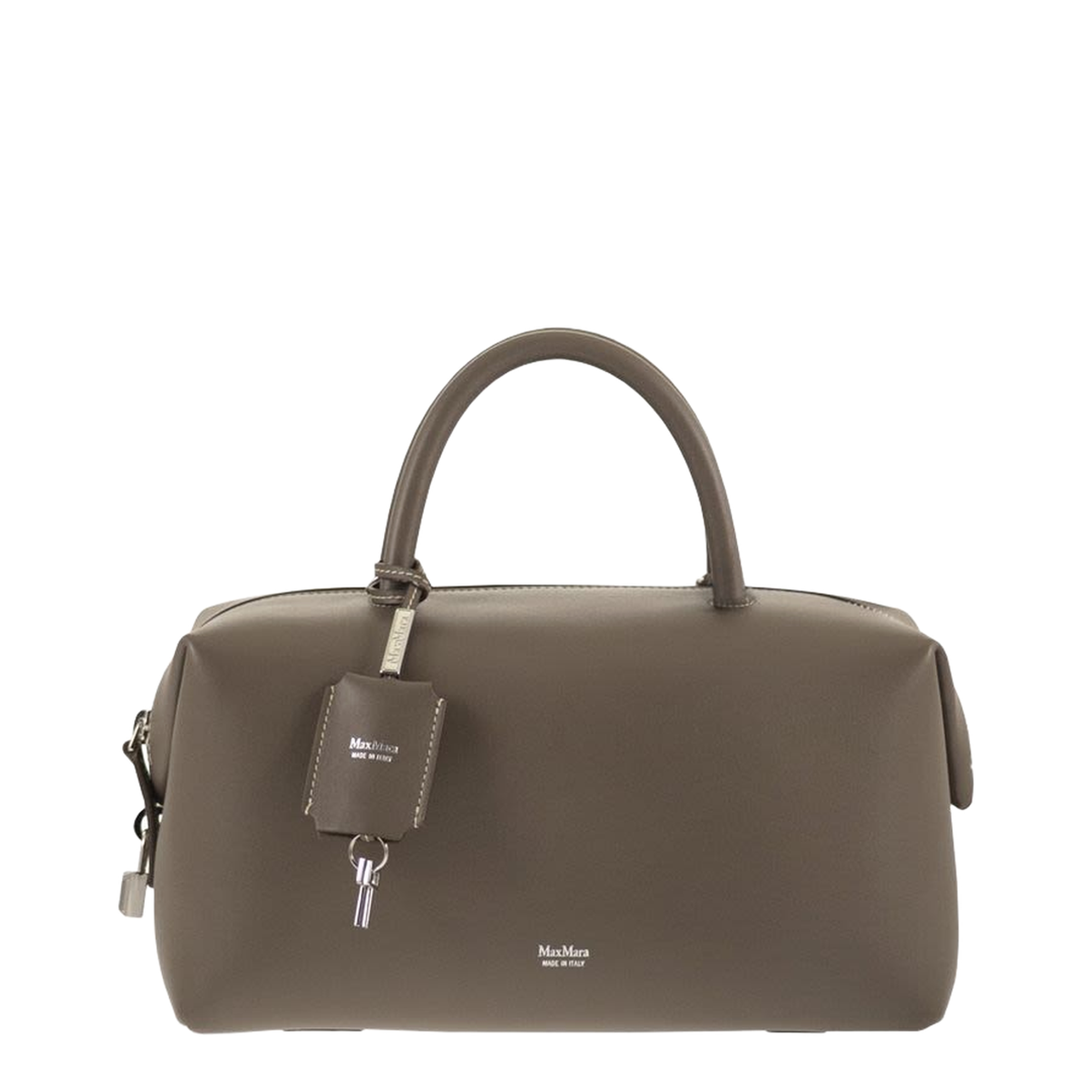 Holdallm Medium Calfskin Top-Handle Bag - Mud - Image 1