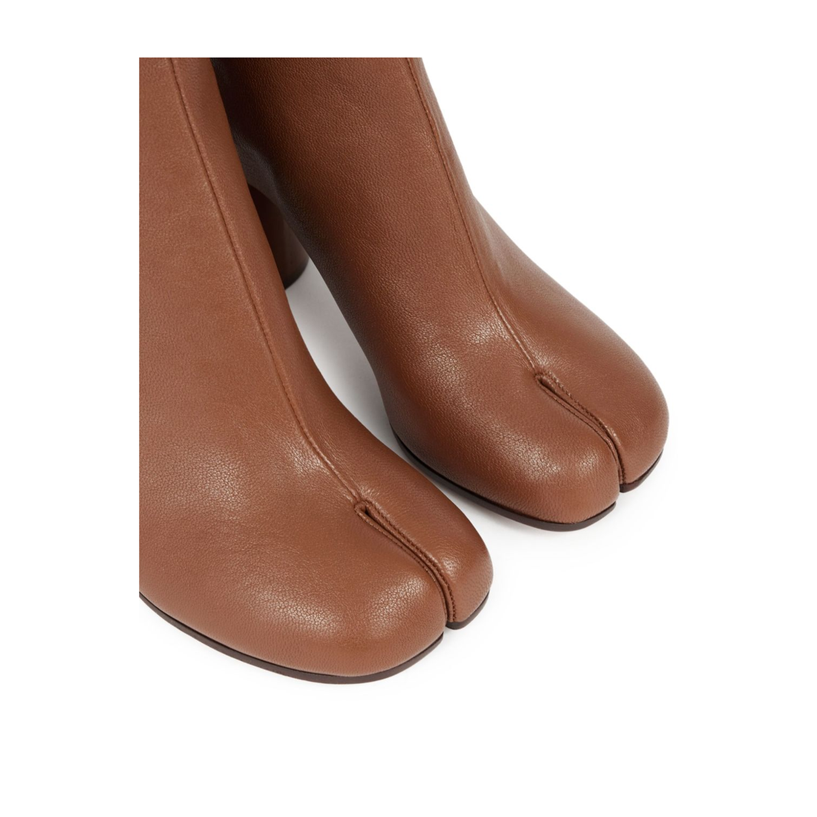 Brown Lambskin Leather Tabi Chelsea Boots - Image 3