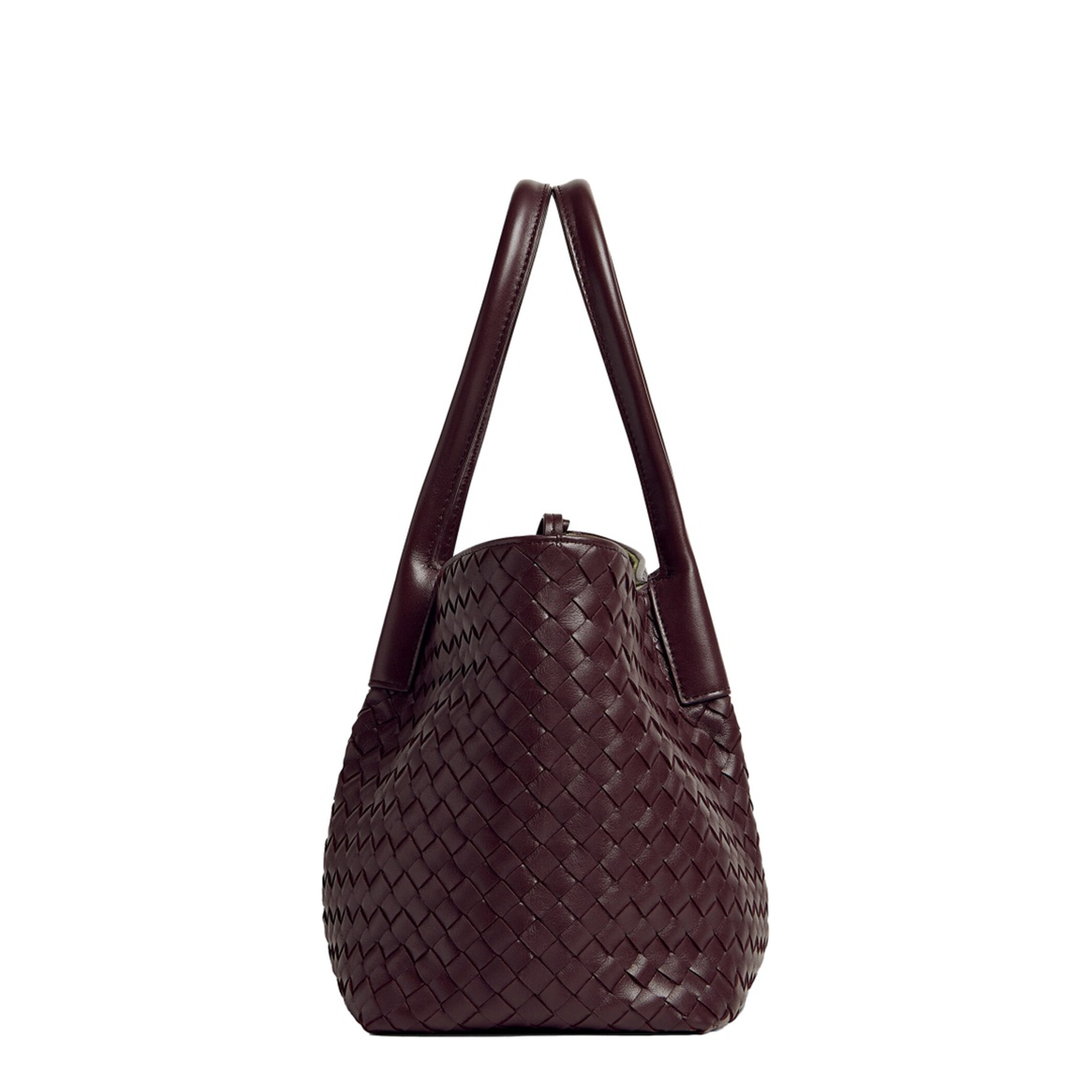 Pinacoteca Medium Calfskin Tote Bag - Dark barolo/Pickle - Image 3