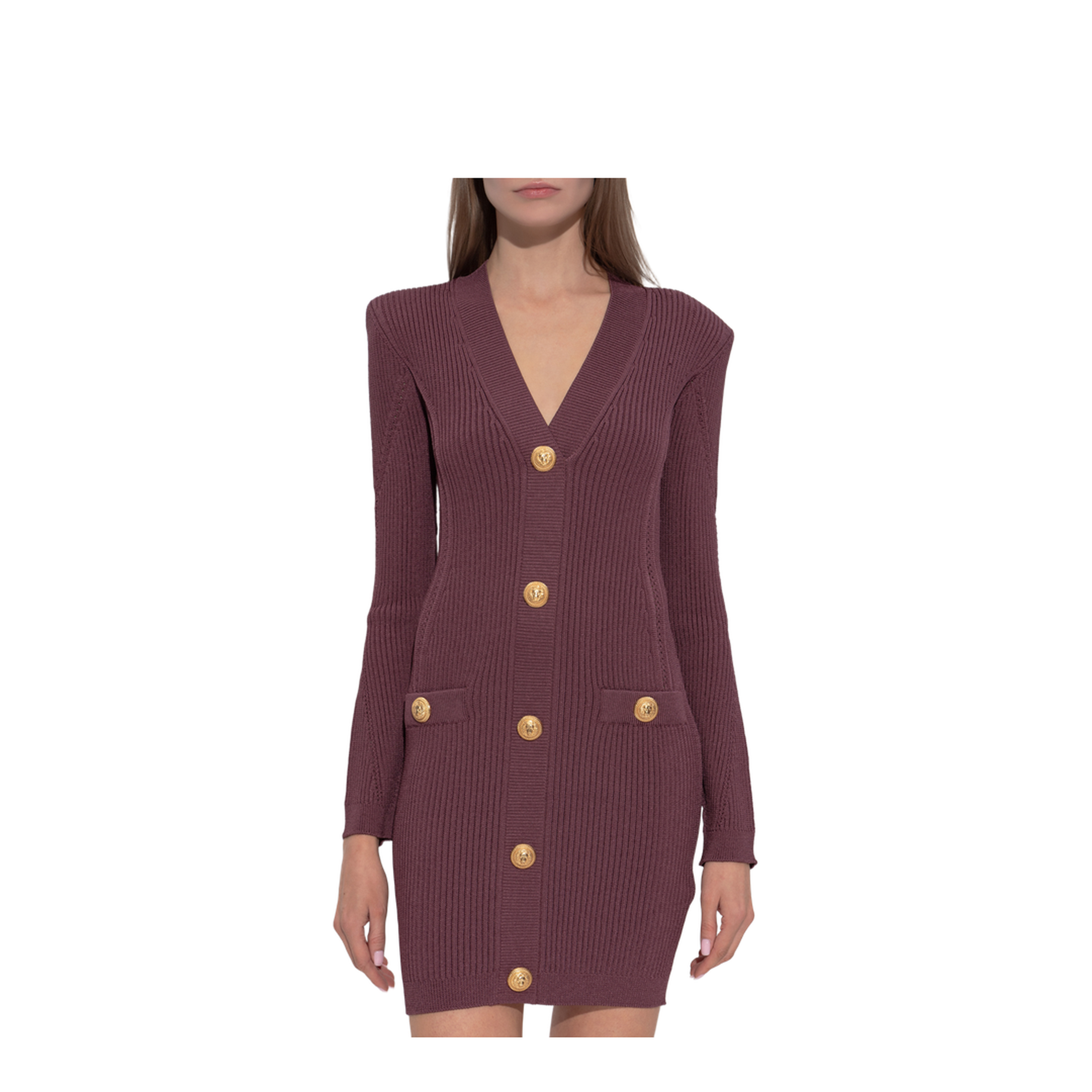 V-necked short dress red - Image 3