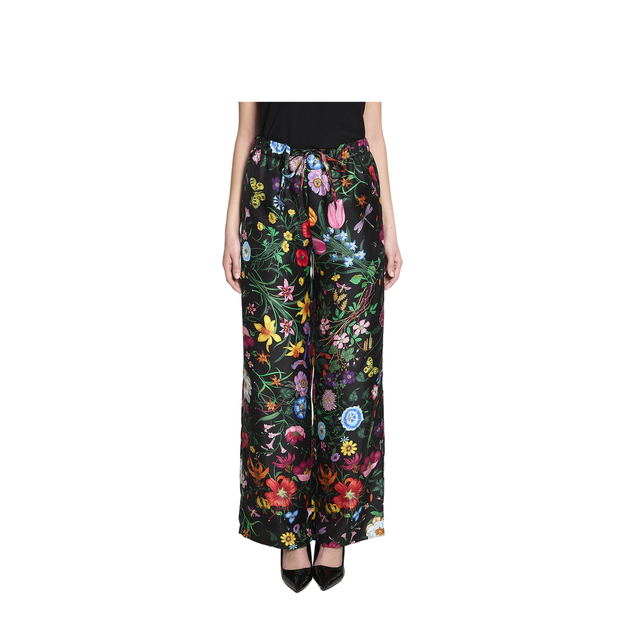 Printed Silk Twill Trousers - Image 1