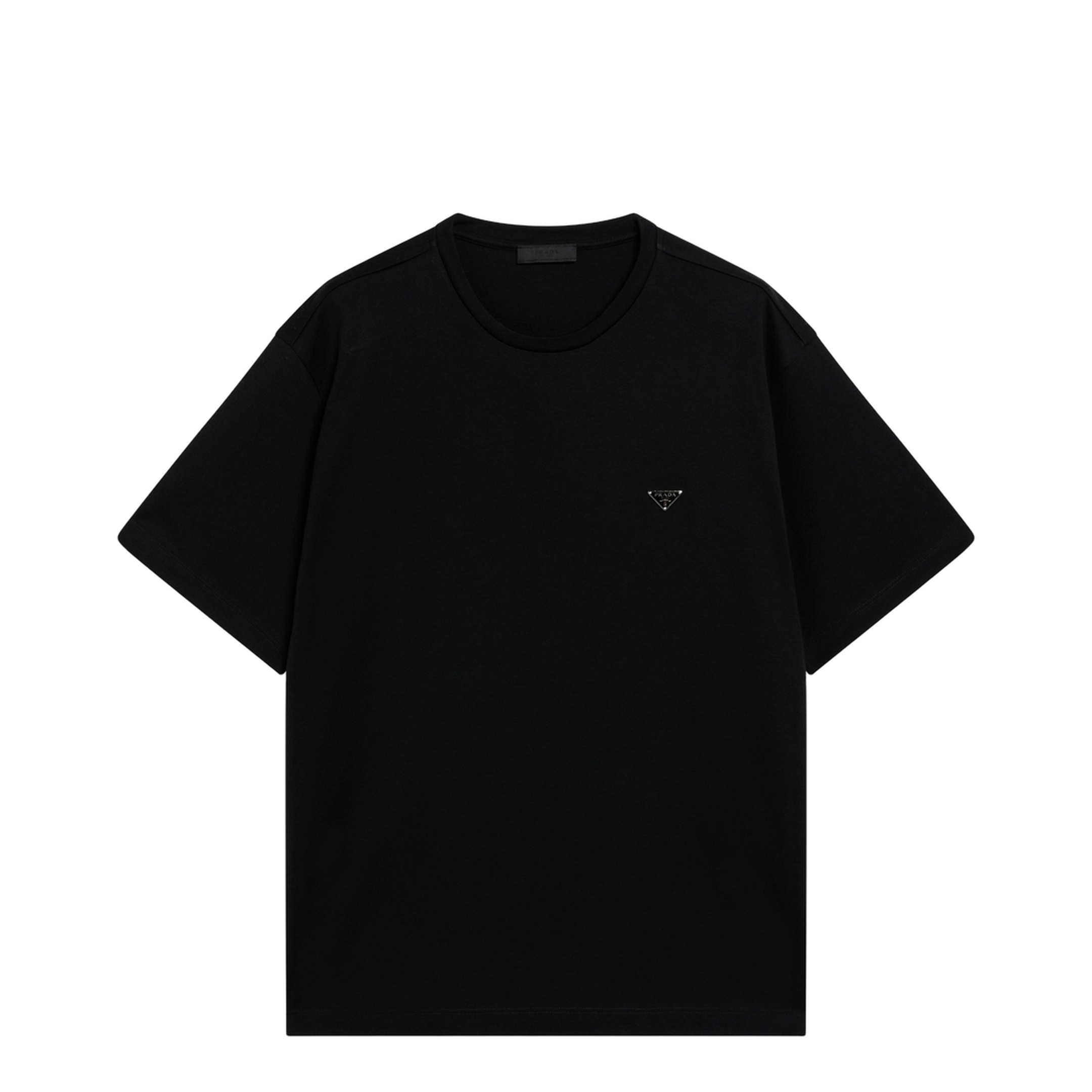 Boxy Cotton Crew-Neck T-Shirt in Black - Image 1