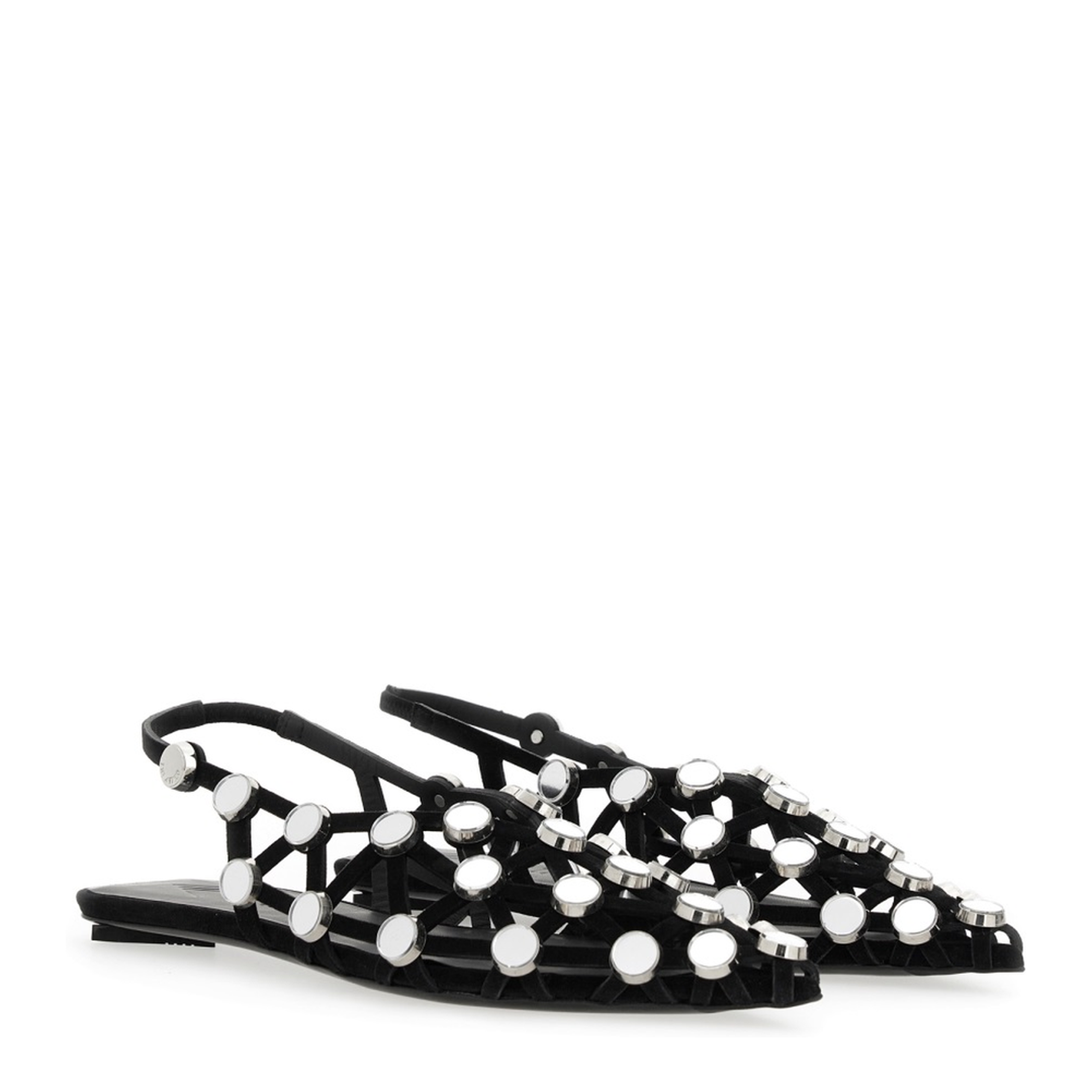 Black Grid Ballet Flats - Image 3