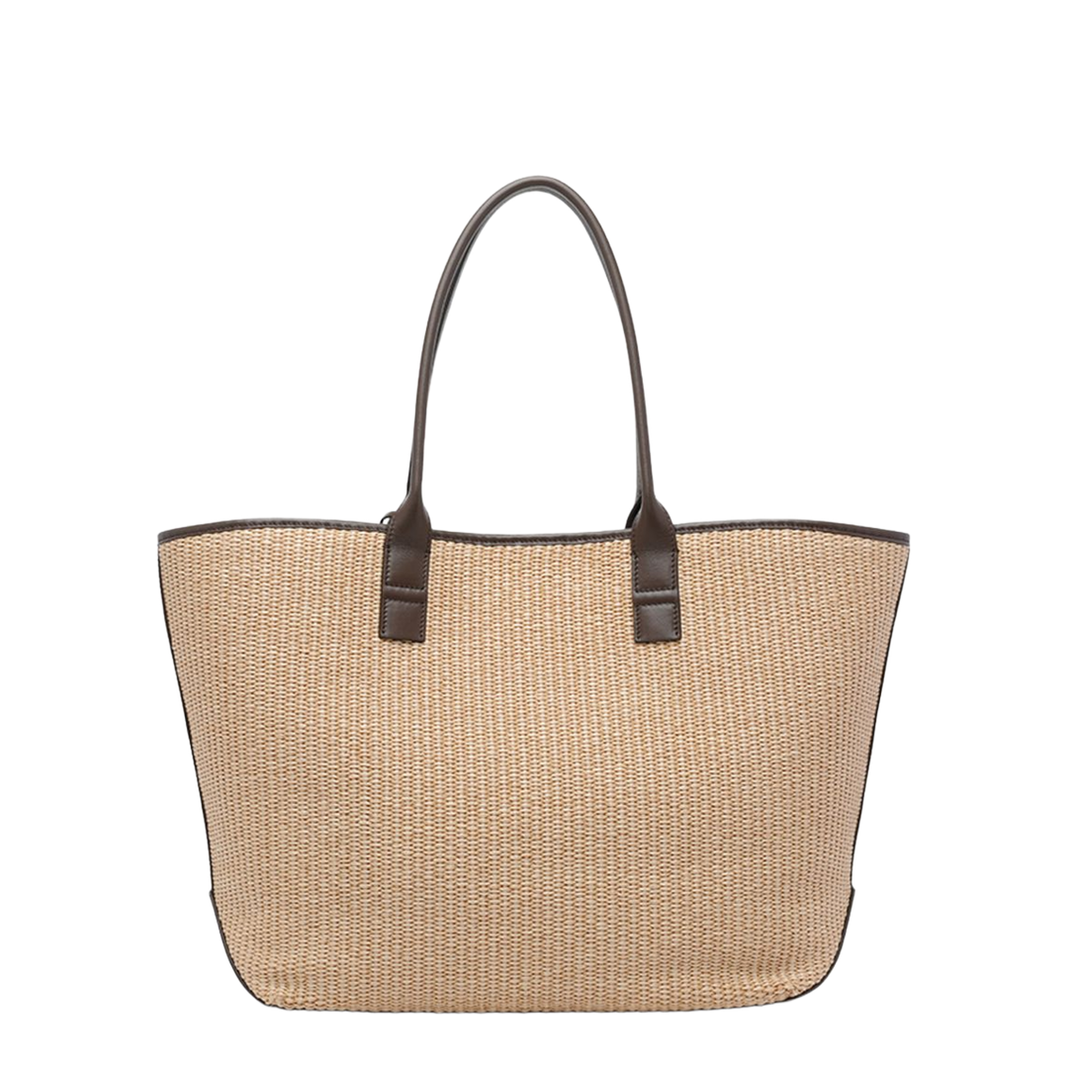 Address Medium Raffia Tote Bag - Beige - Image 3