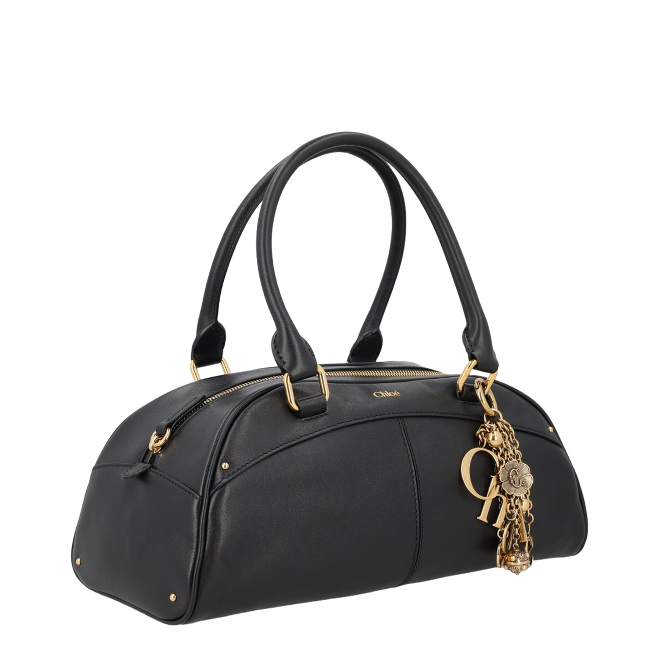 Calfskin Bowling Bag - Black - Image 3