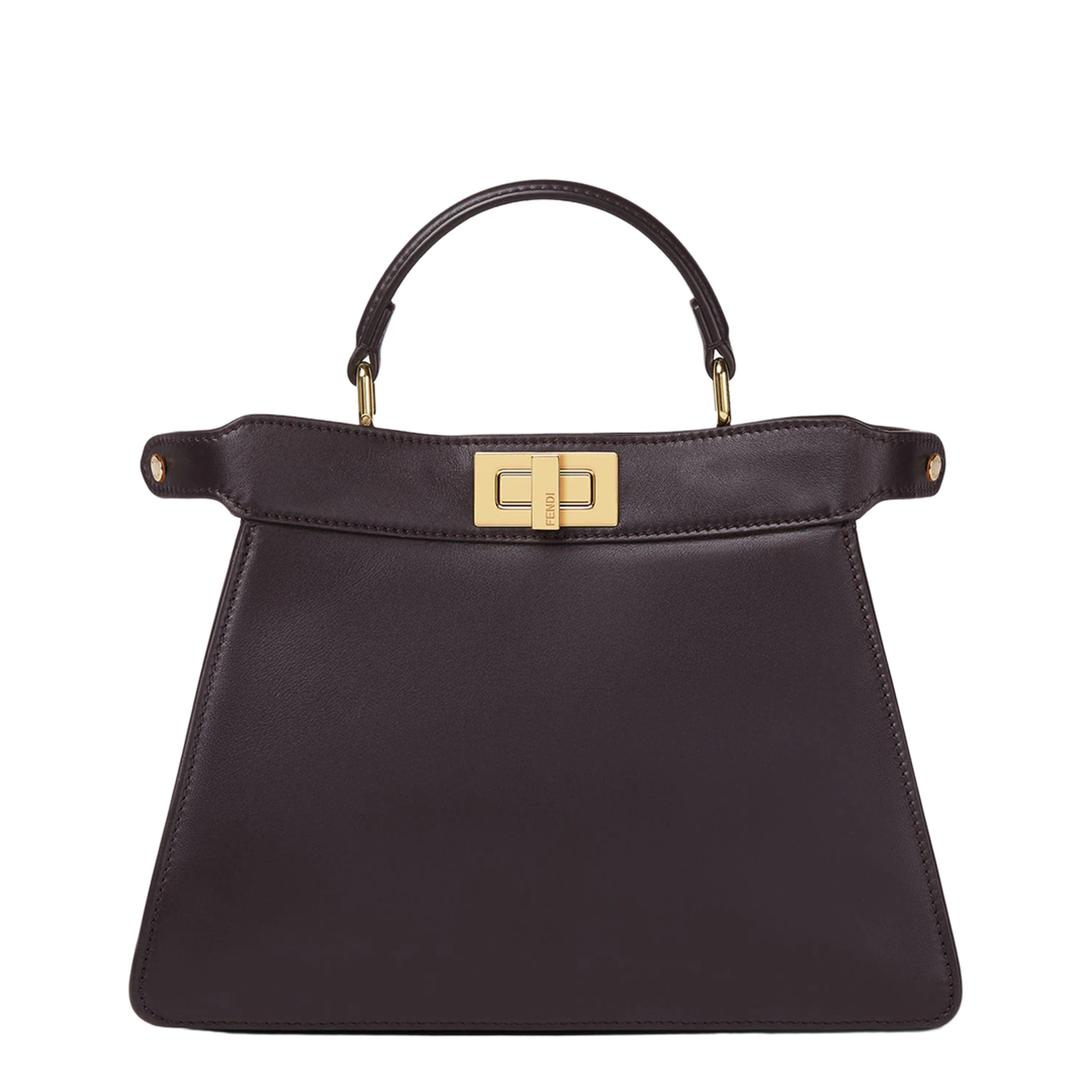 Peekaboo ISeeU Small Leather Bag Dark Brown - Image 1