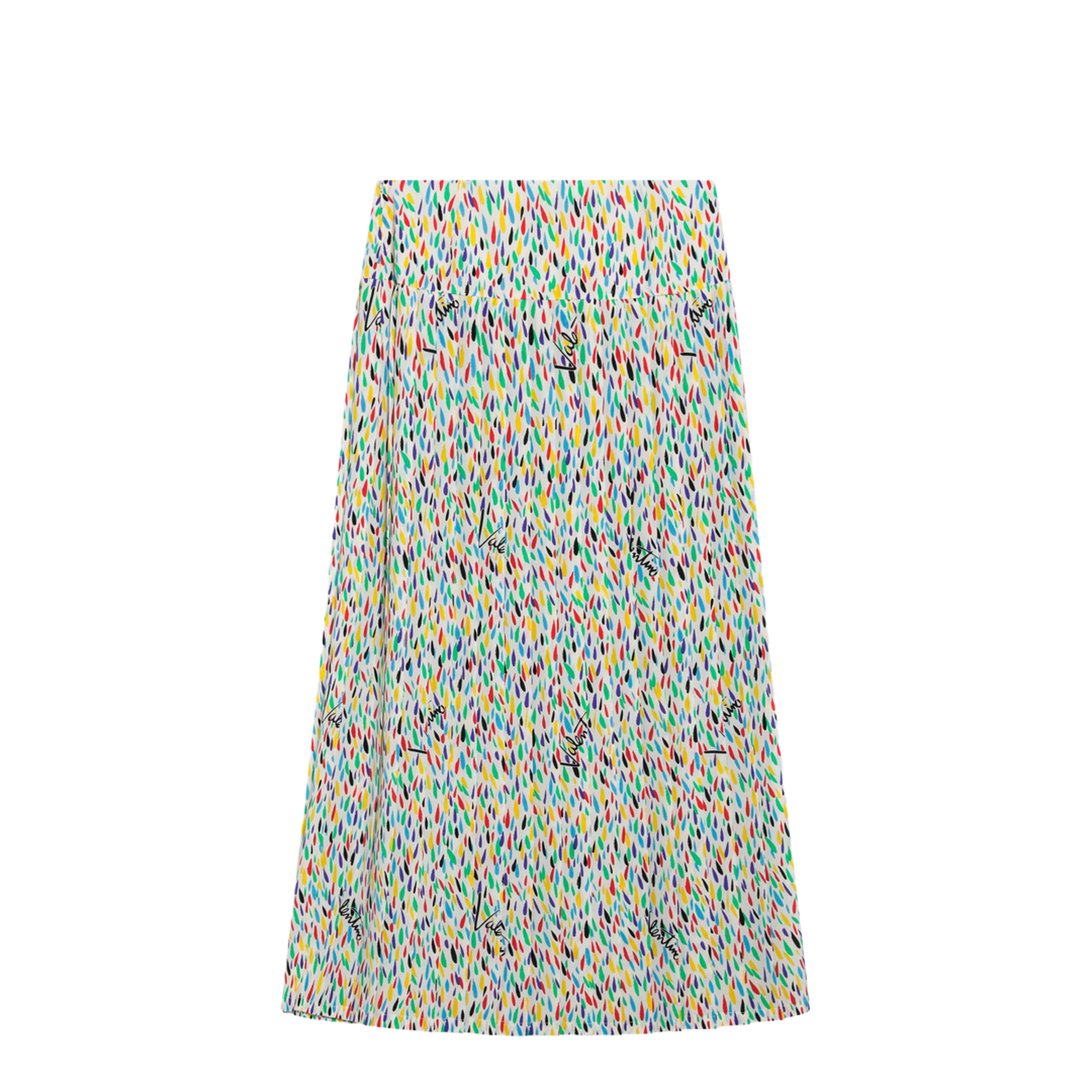 Multicolored Pleated Silk Midi Skirt - Image 2