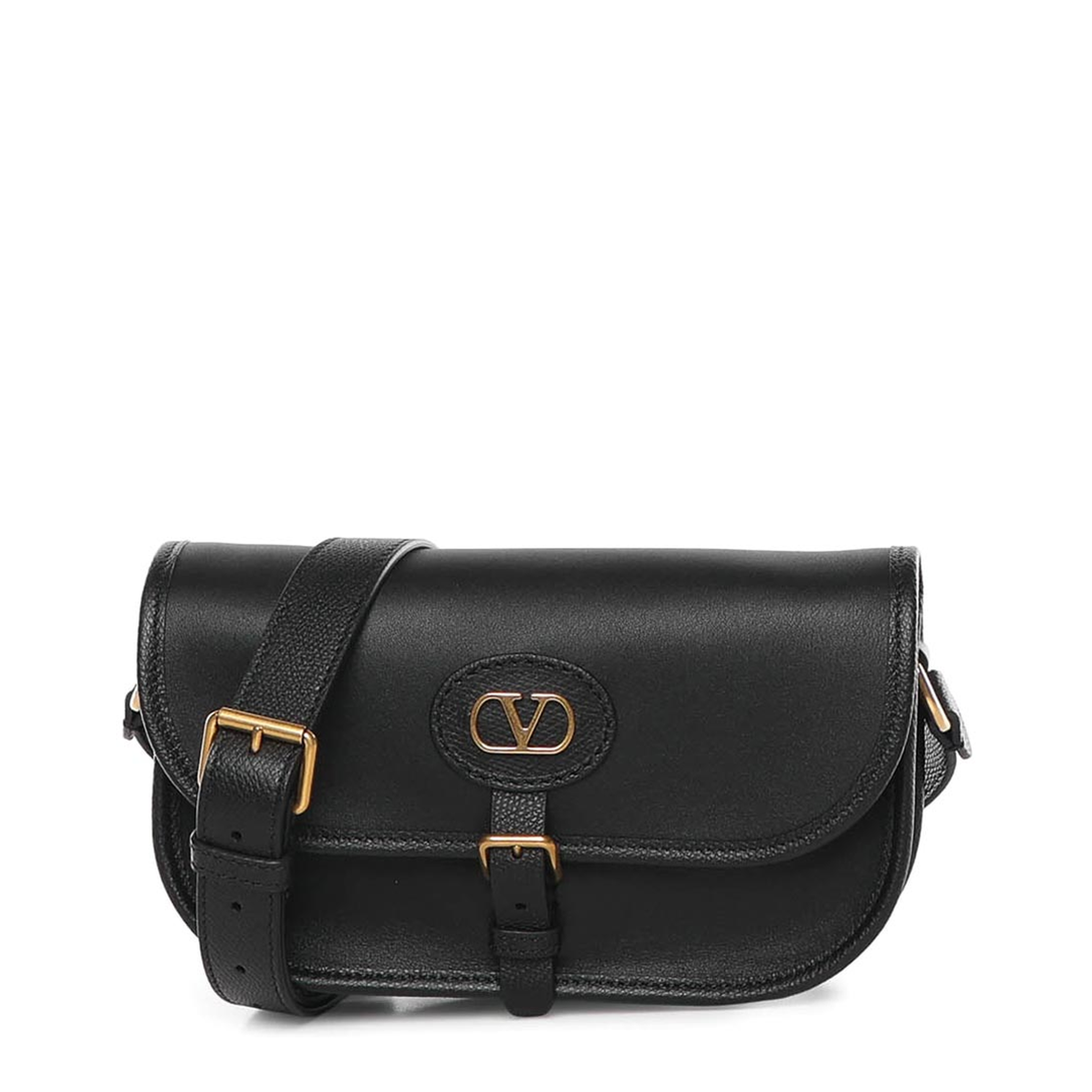 Antibes Small Calfskin Shoulder Bag - Black - Image 1