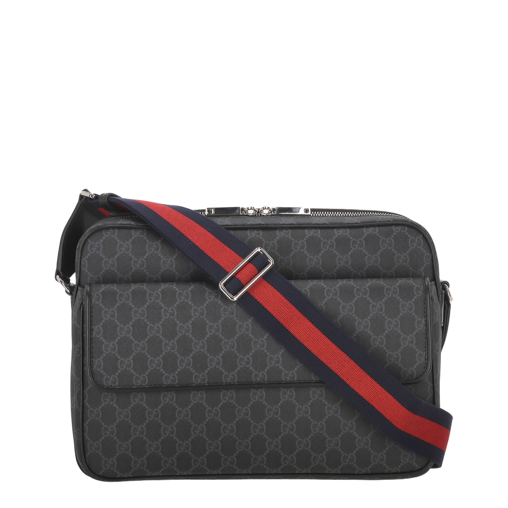 Ophidia Small Canvas Crossbody Bag - Gray - Image 2