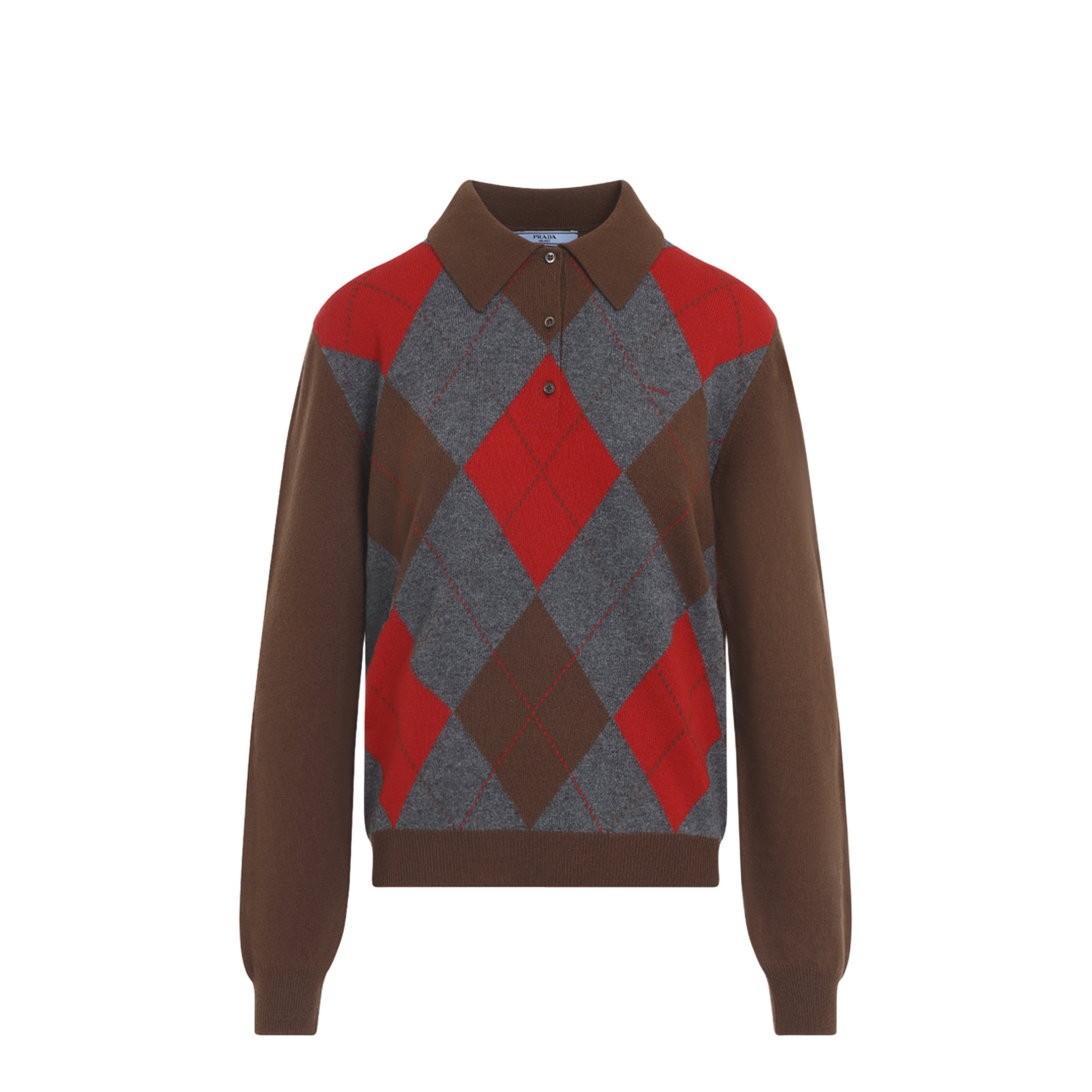Argyle Knit Polo Sweater - Image 2