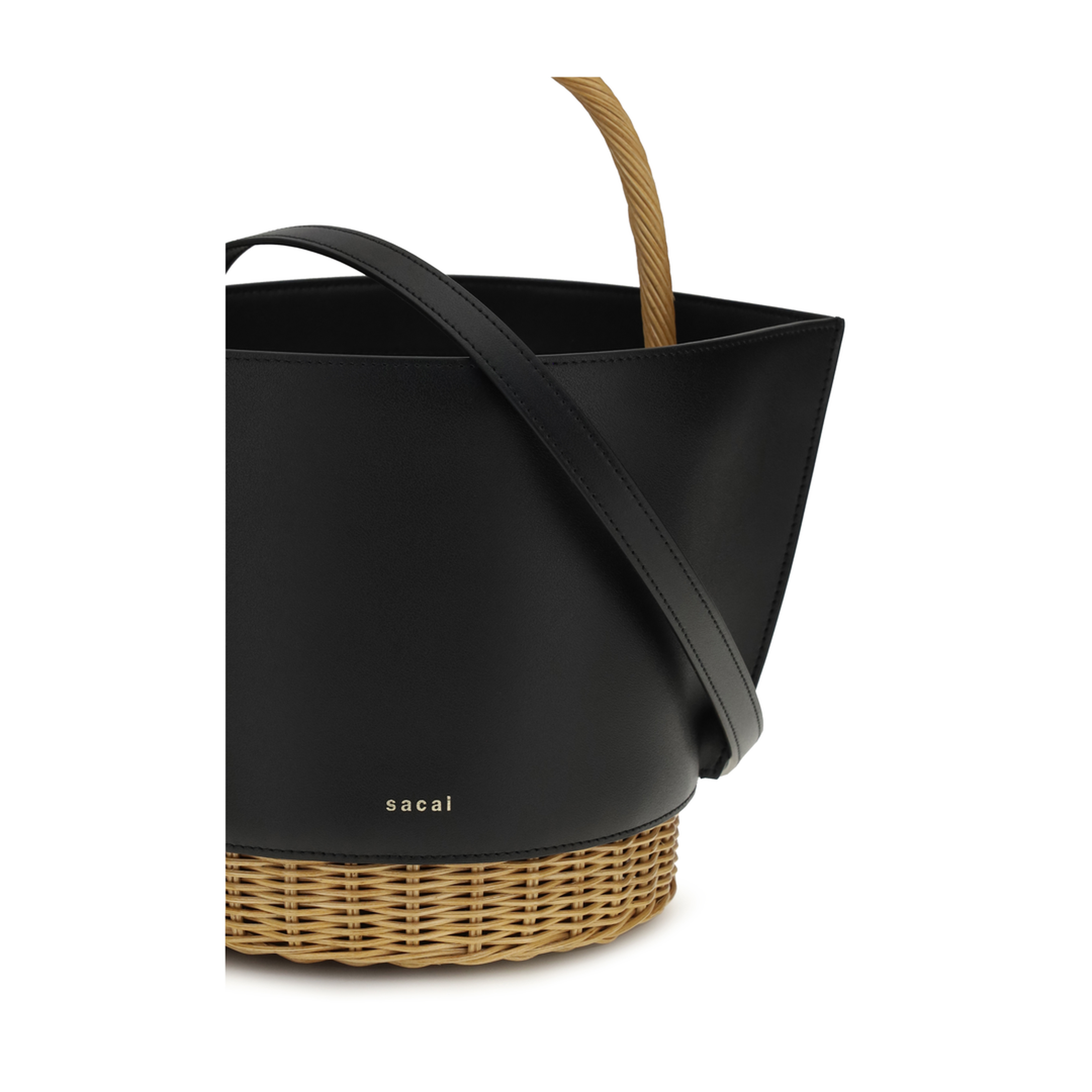 Leather and Rattan Handbag - Image 5
