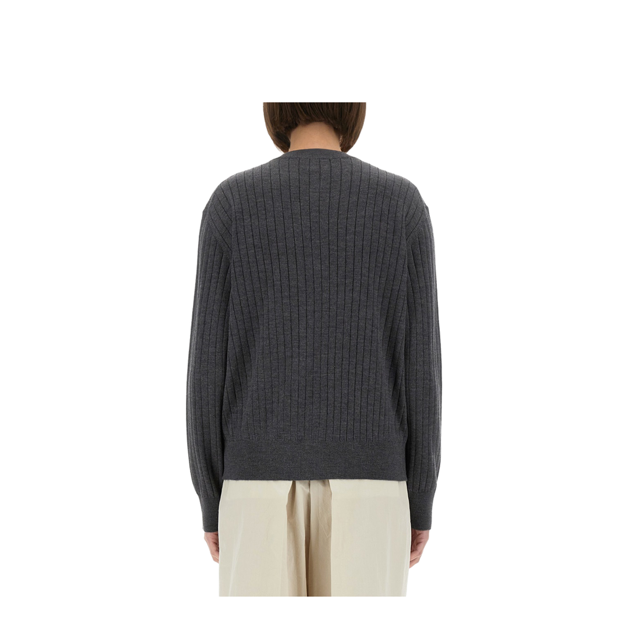 Wool Rib Cardigan in Anthracite - Image 3