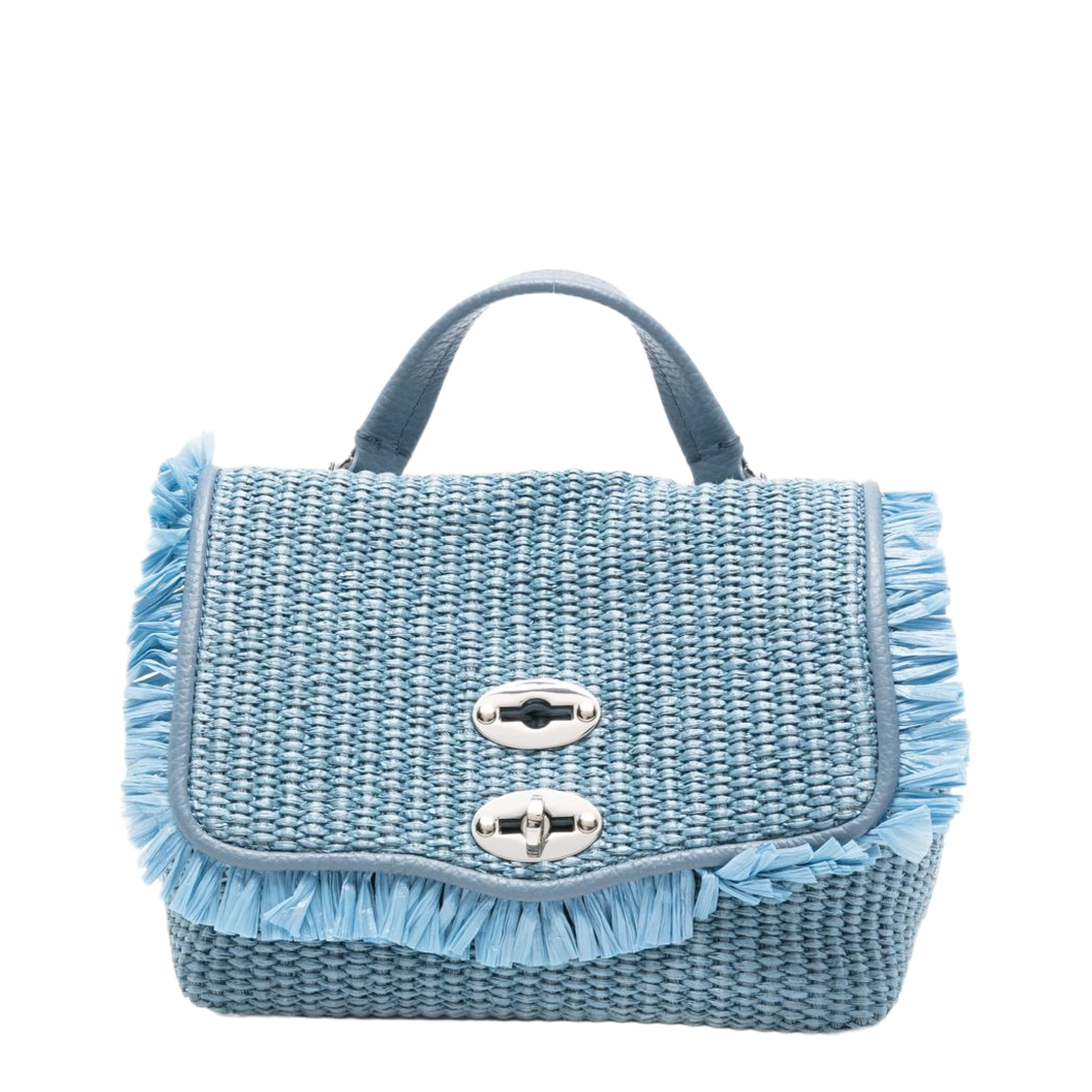 Postina Baby Straw Tote Bag - Blue - Image 1