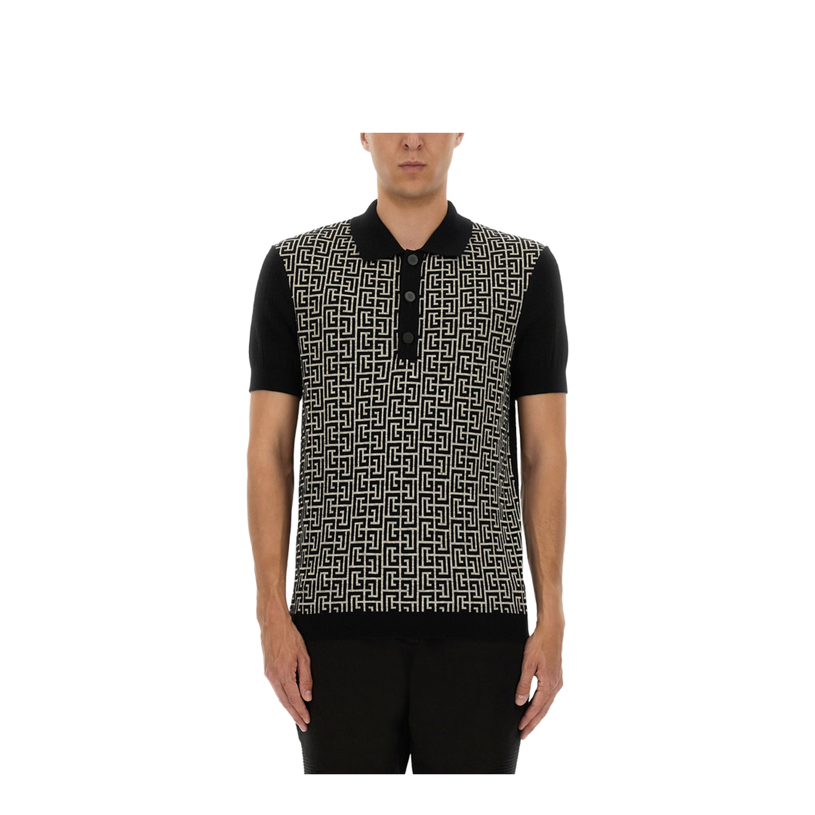 Monogram Polo Shirt Black - Image 3