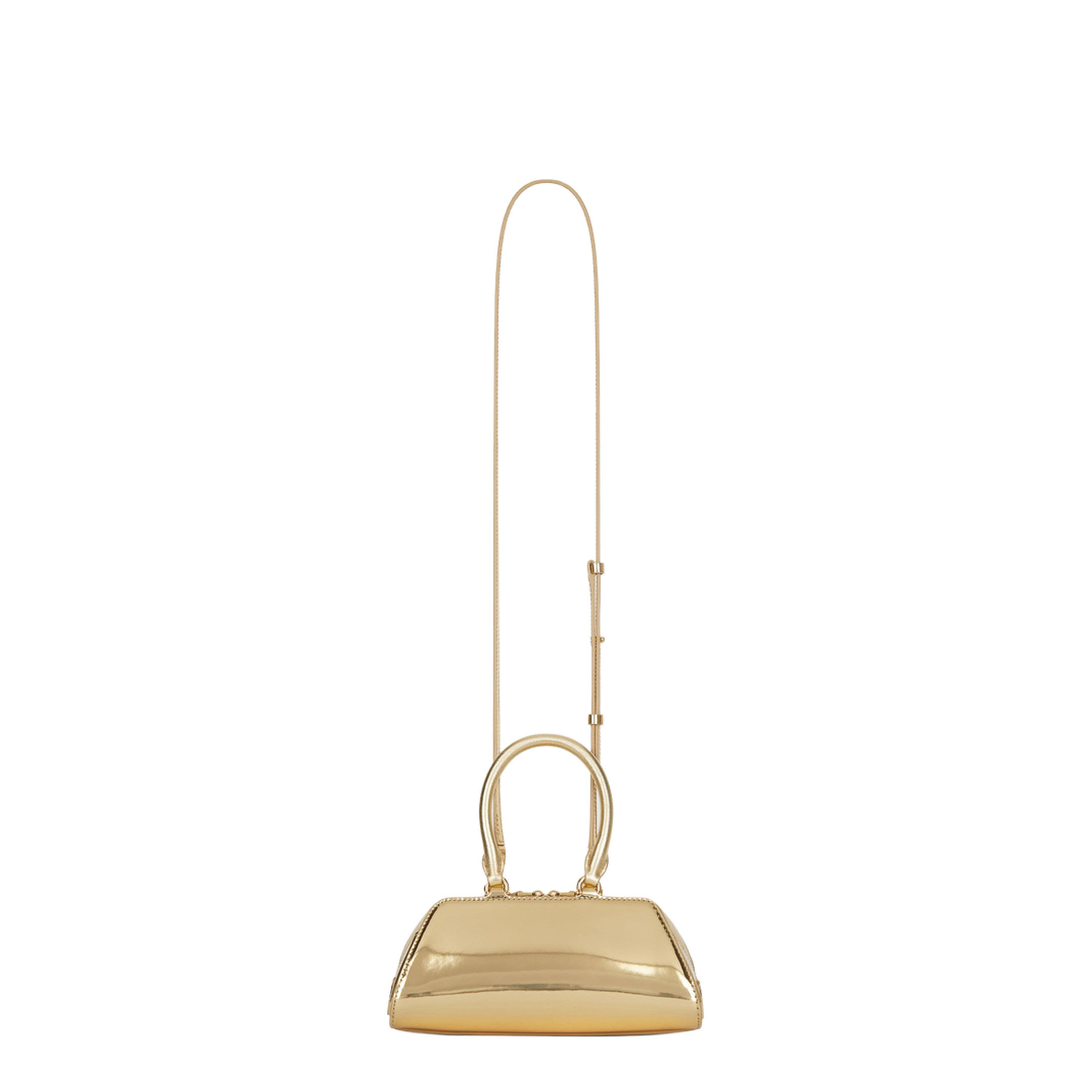 Antigona Mini Laminated Leather Handbag - Golden - Image 3