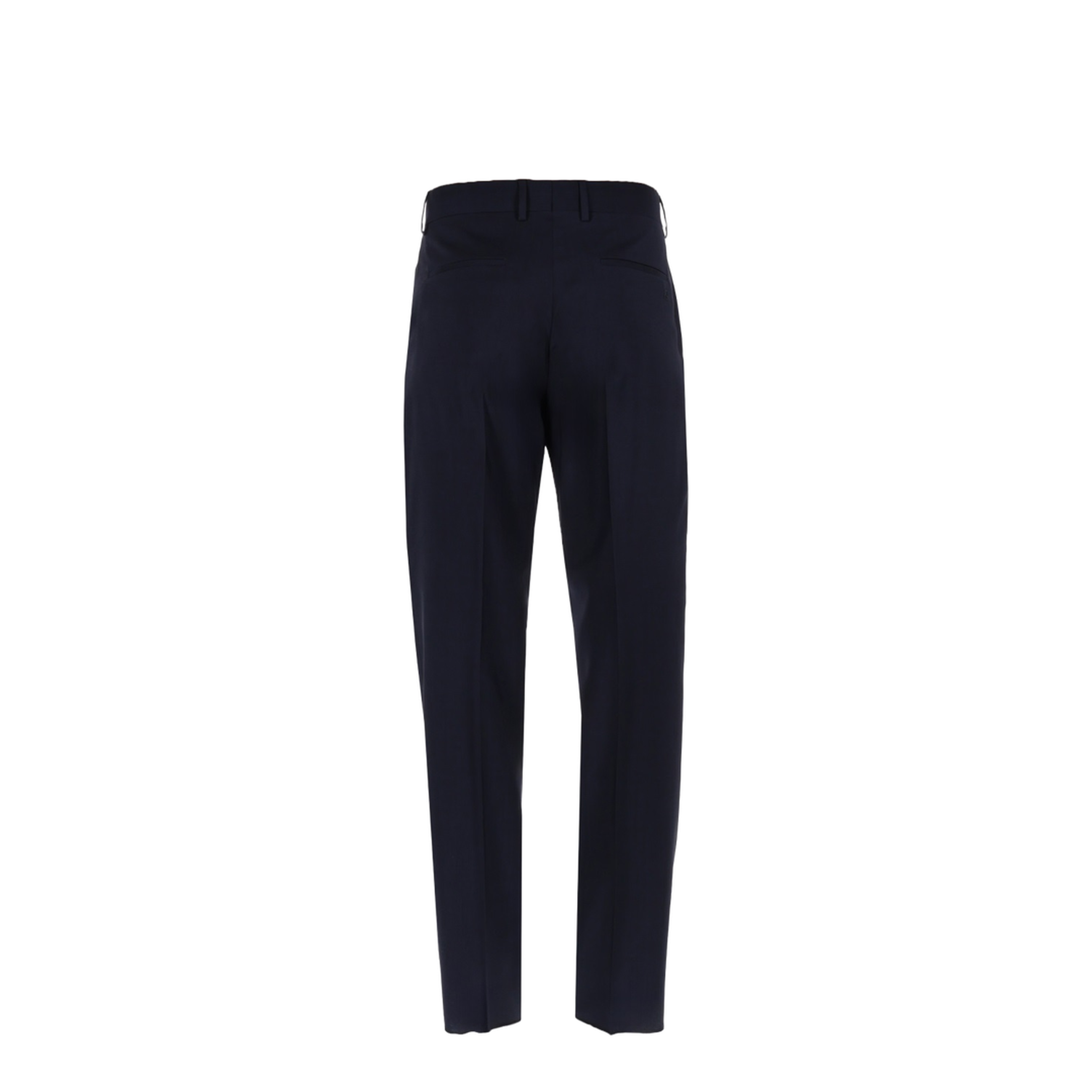 Dark Blue Wool Canvas Trousers - Image 3