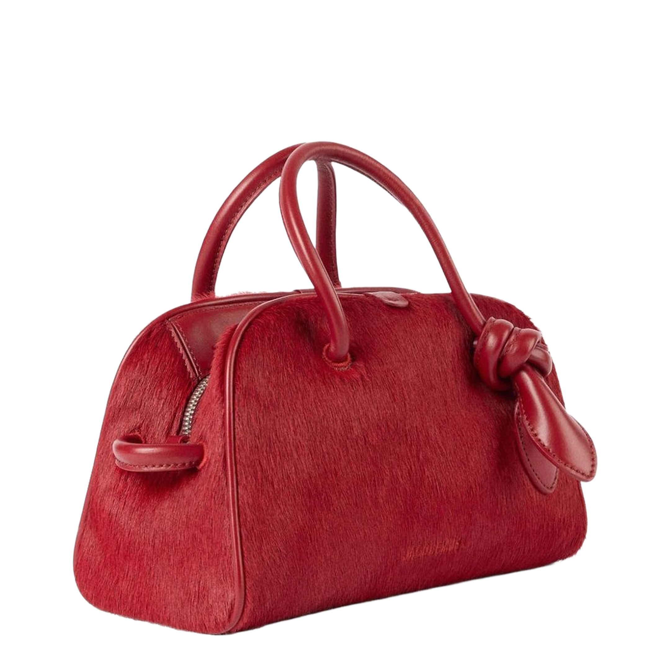 Le Petit Turismo Small Suede Leather Top-Handle Bag - Dark Red - Image 2
