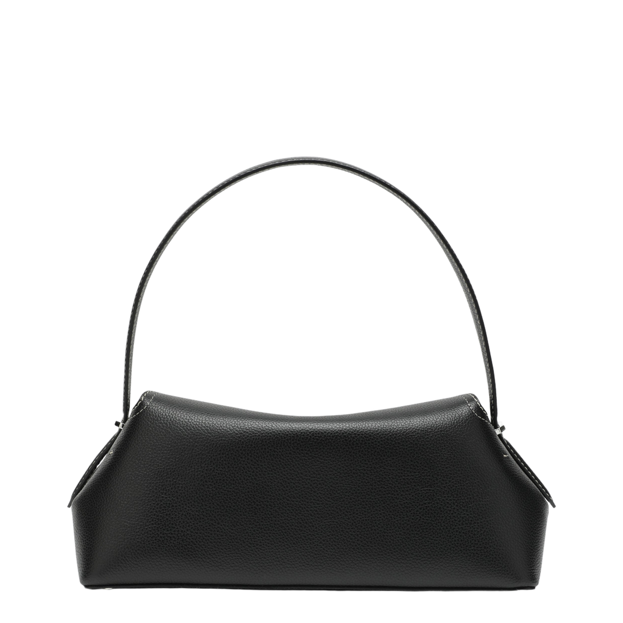 T-Lock Grained Leather Shoulder Bag - Black - Image 2
