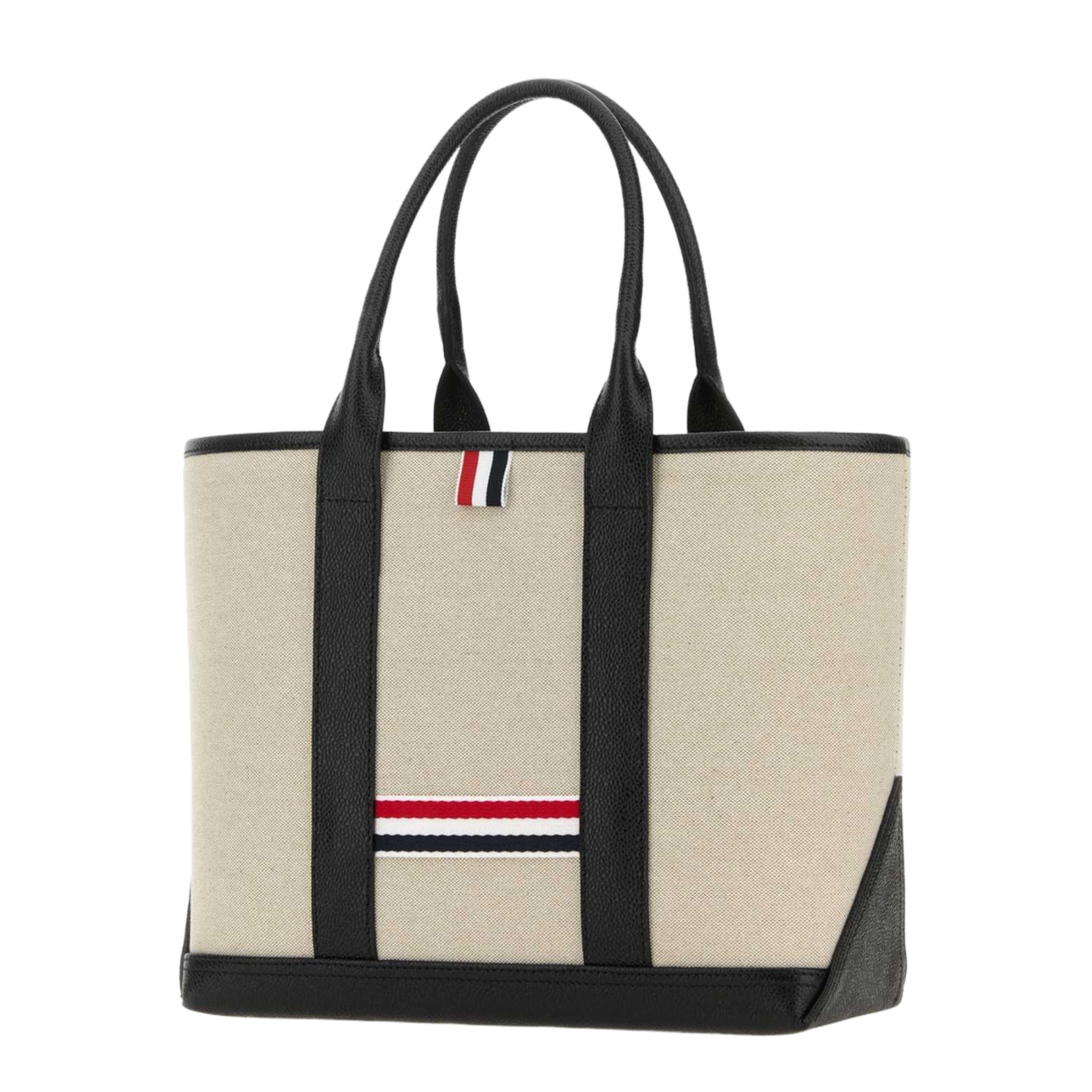 Sand Canvas Rwb-Stripe Shopping Bag - Image 5